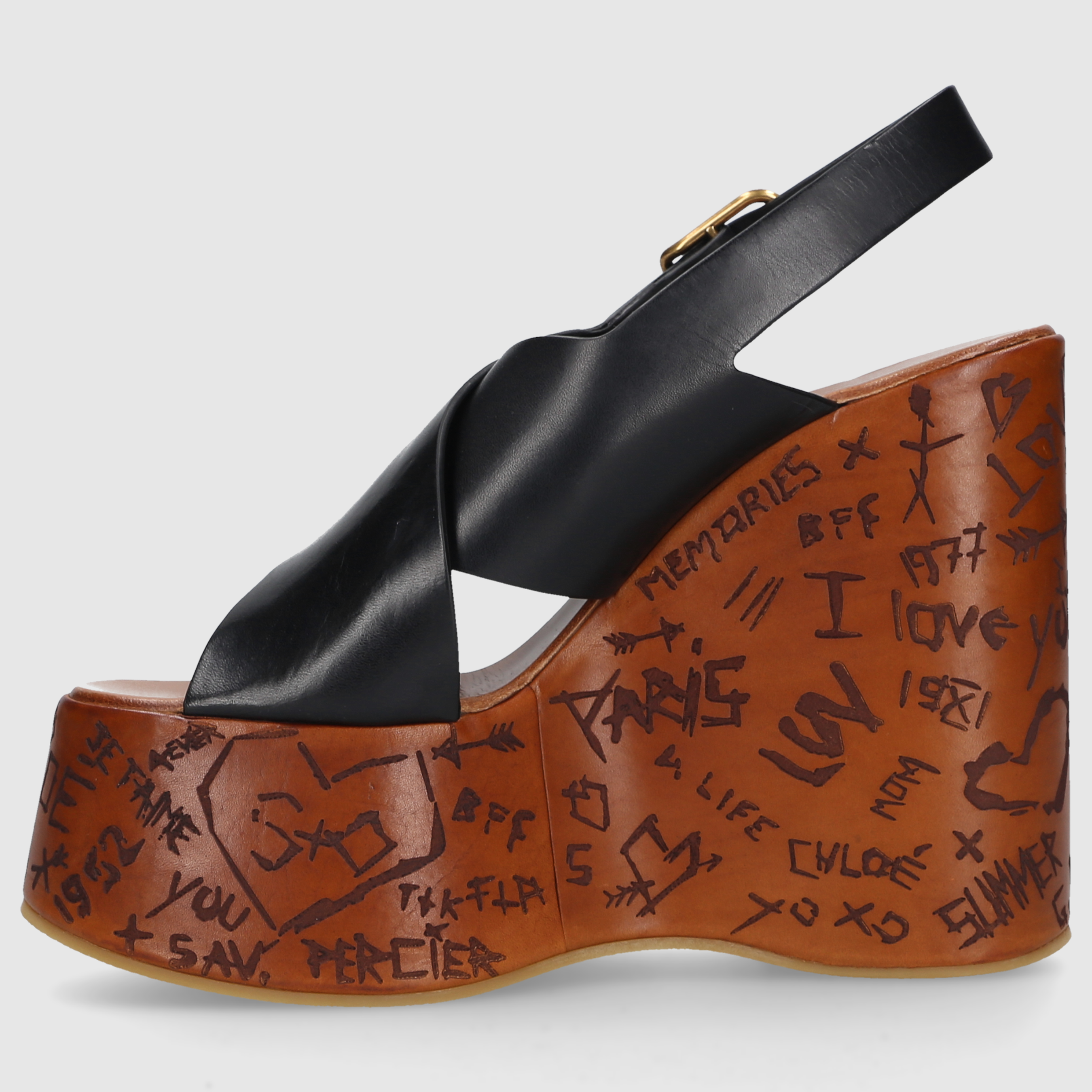 Chloé Damen Wedges CHC24A02YLU001 Schwarz