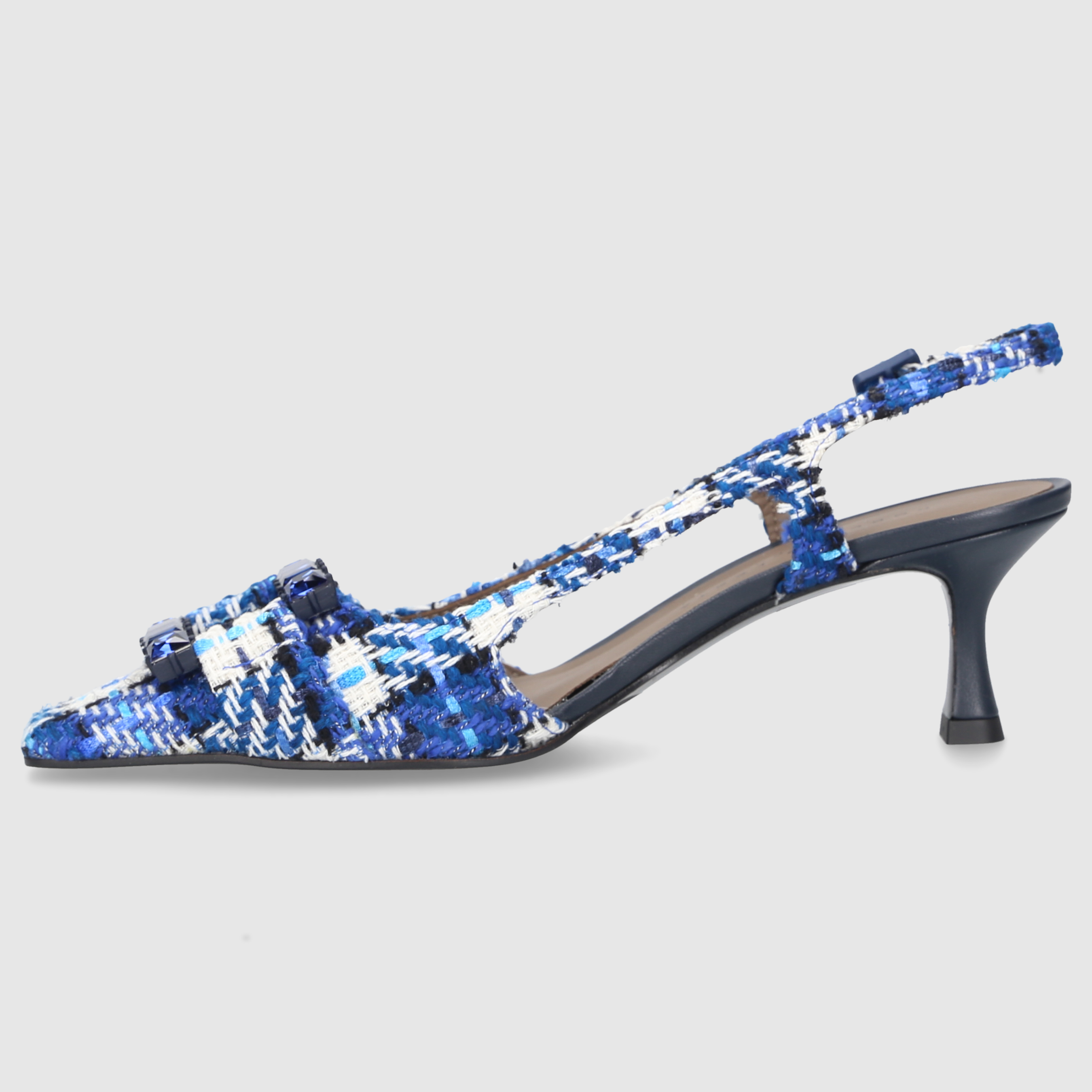 Roberto Festa Women's Slingback Pumps ATENA Cotton Blue-Combo