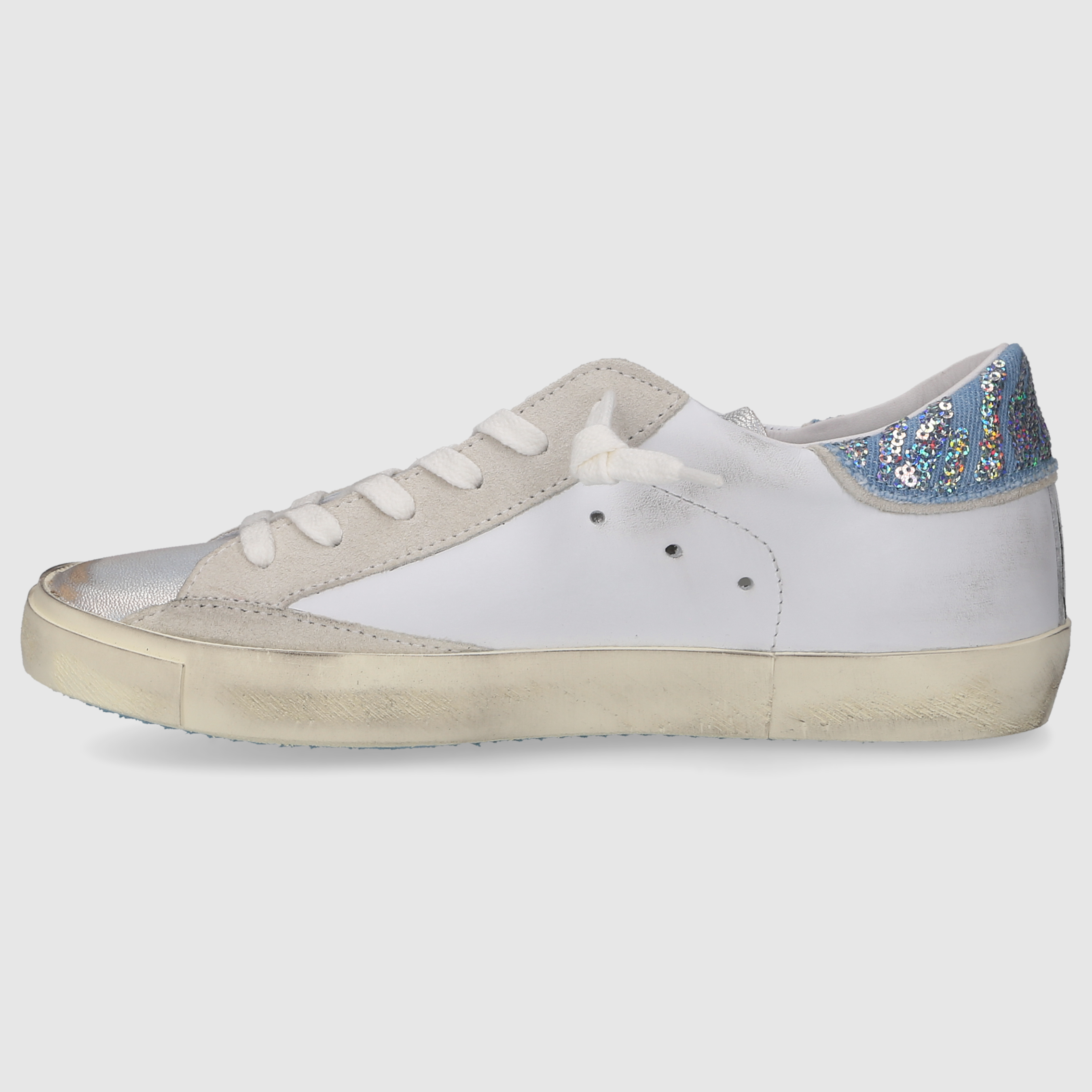 Philippe Model Damen Sneaker PRLD WEISS-SILBER