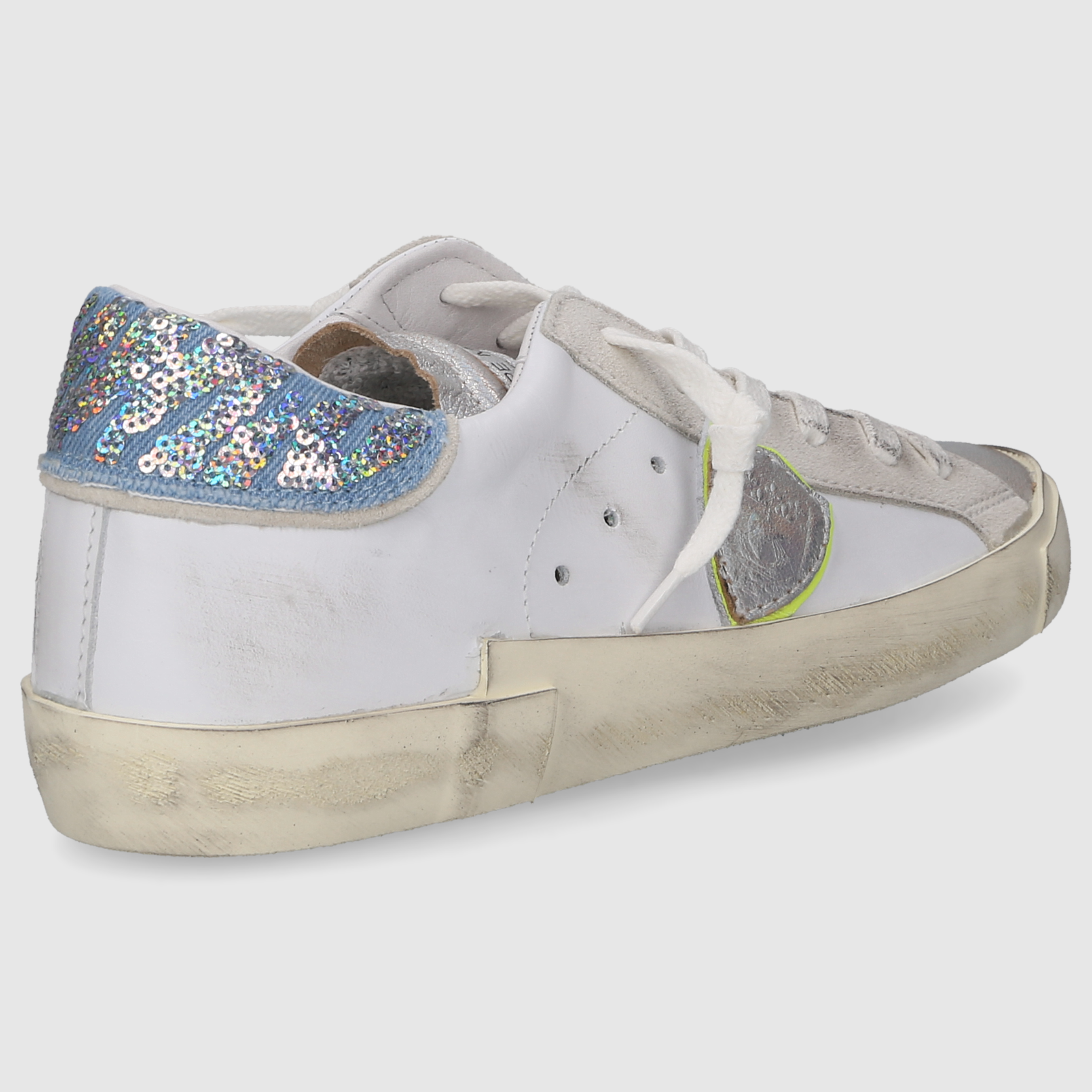 Philippe Model Damen Sneaker PRLD WEISS-SILBER