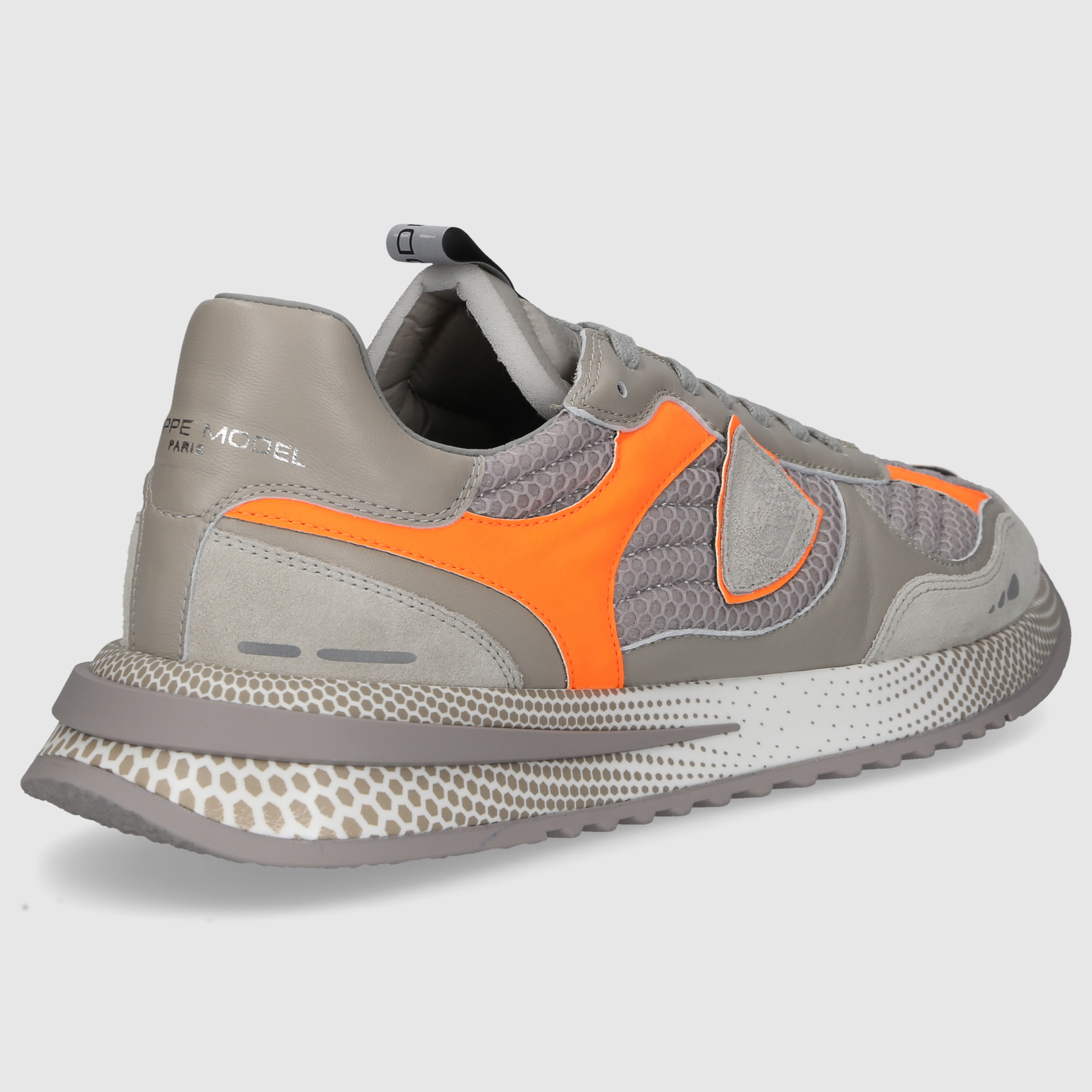 Philippe Model Herren Sneaker OYLU GRAU-ORANGE