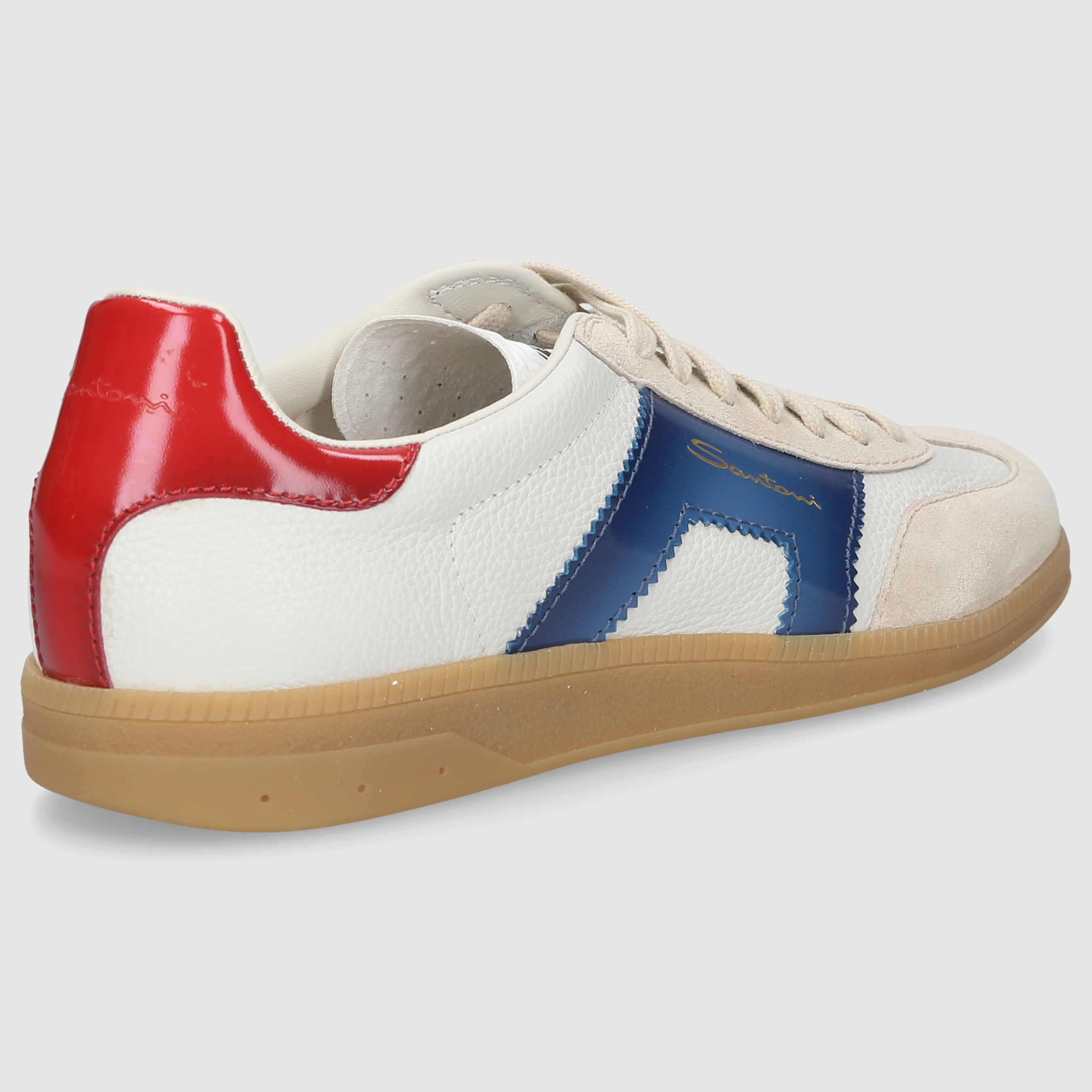 Santoni Herren Sneaker MBPL21965FARCNOC BEIGE-ROT