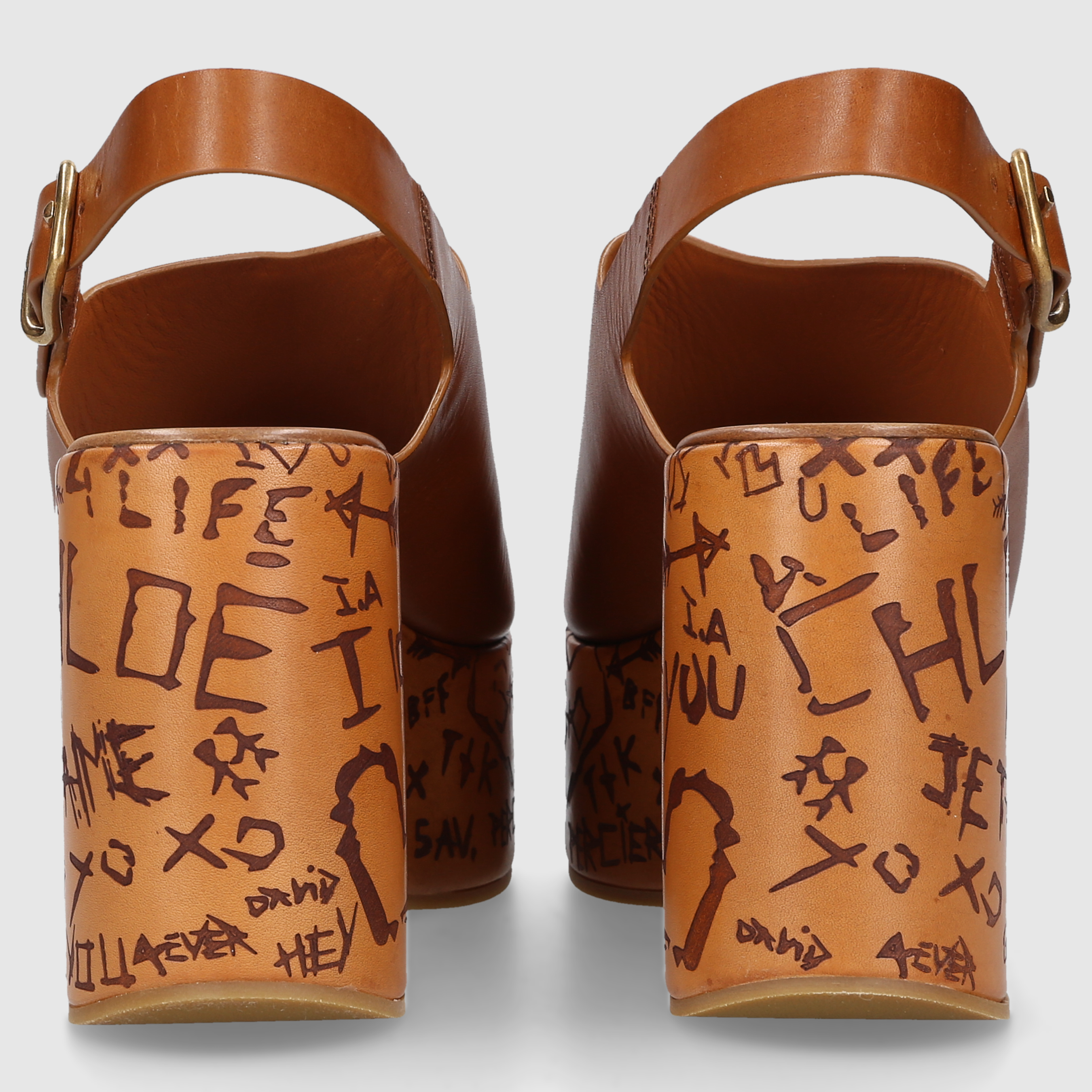 Chloé W SANDALS HEELED CHC25U10GLU27T Brown