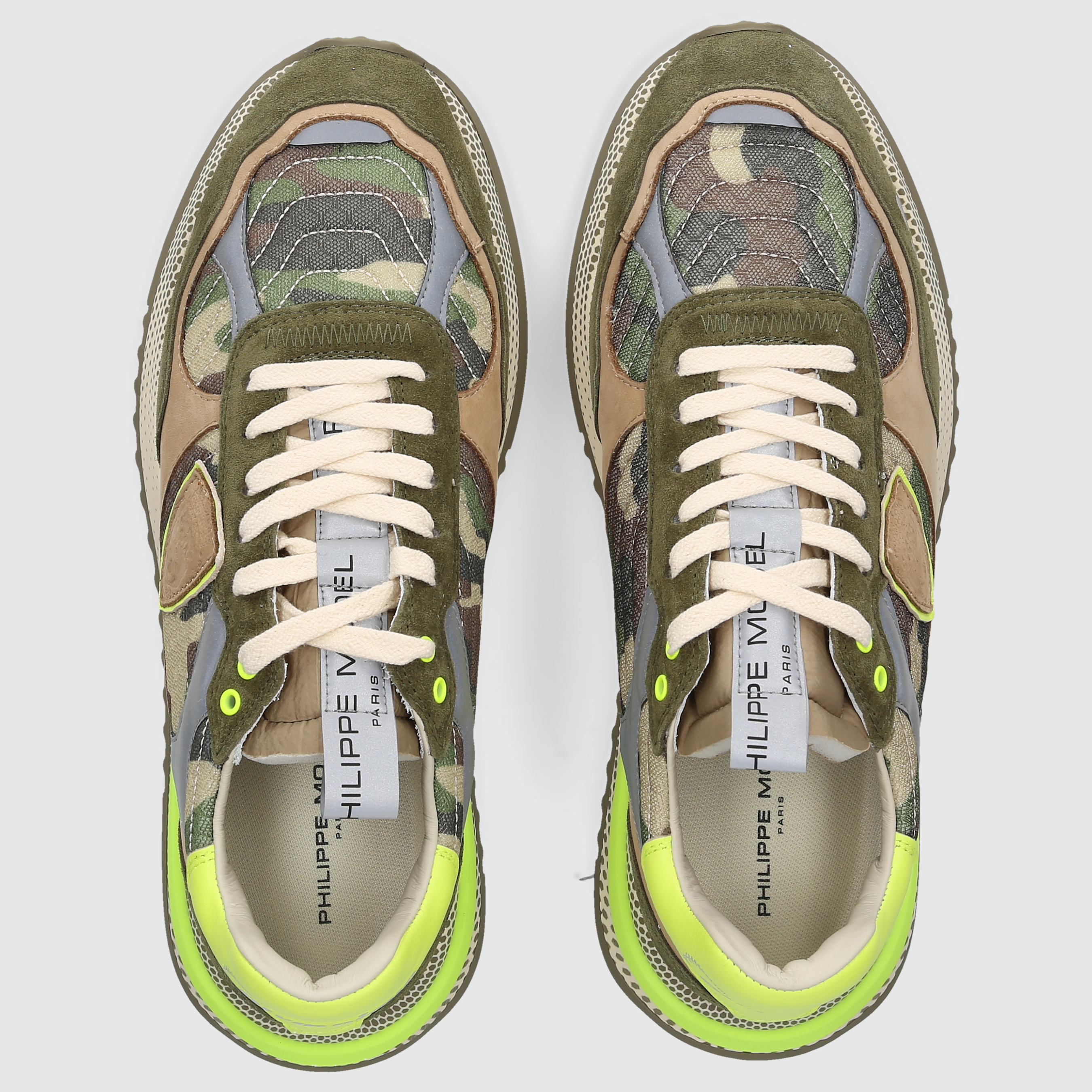 Philippe Model Herren Sneaker OLYMPIQUE LOW MAN Green/Yellow