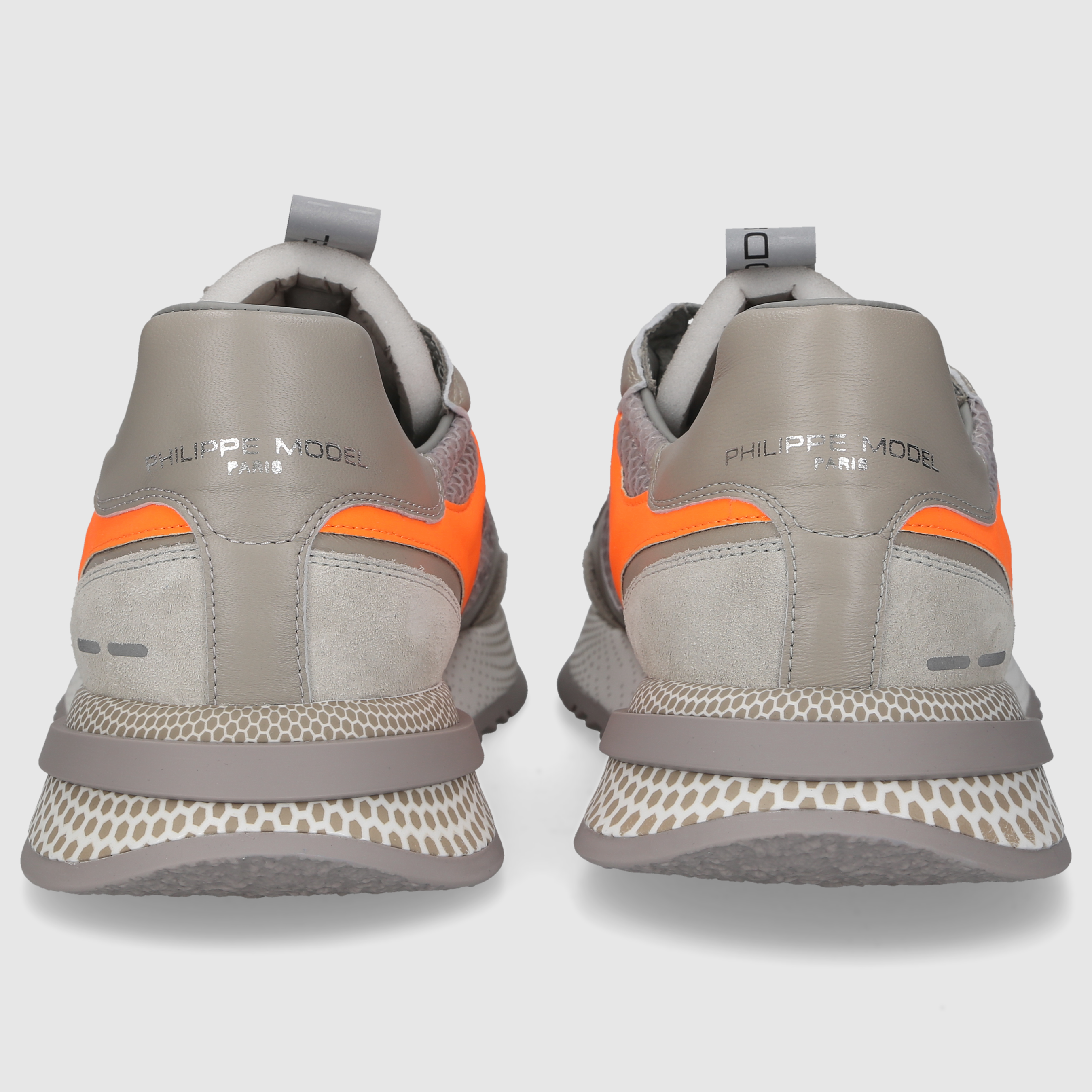 Philippe Model Herren Sneaker OYLU GRAU-ORANGE