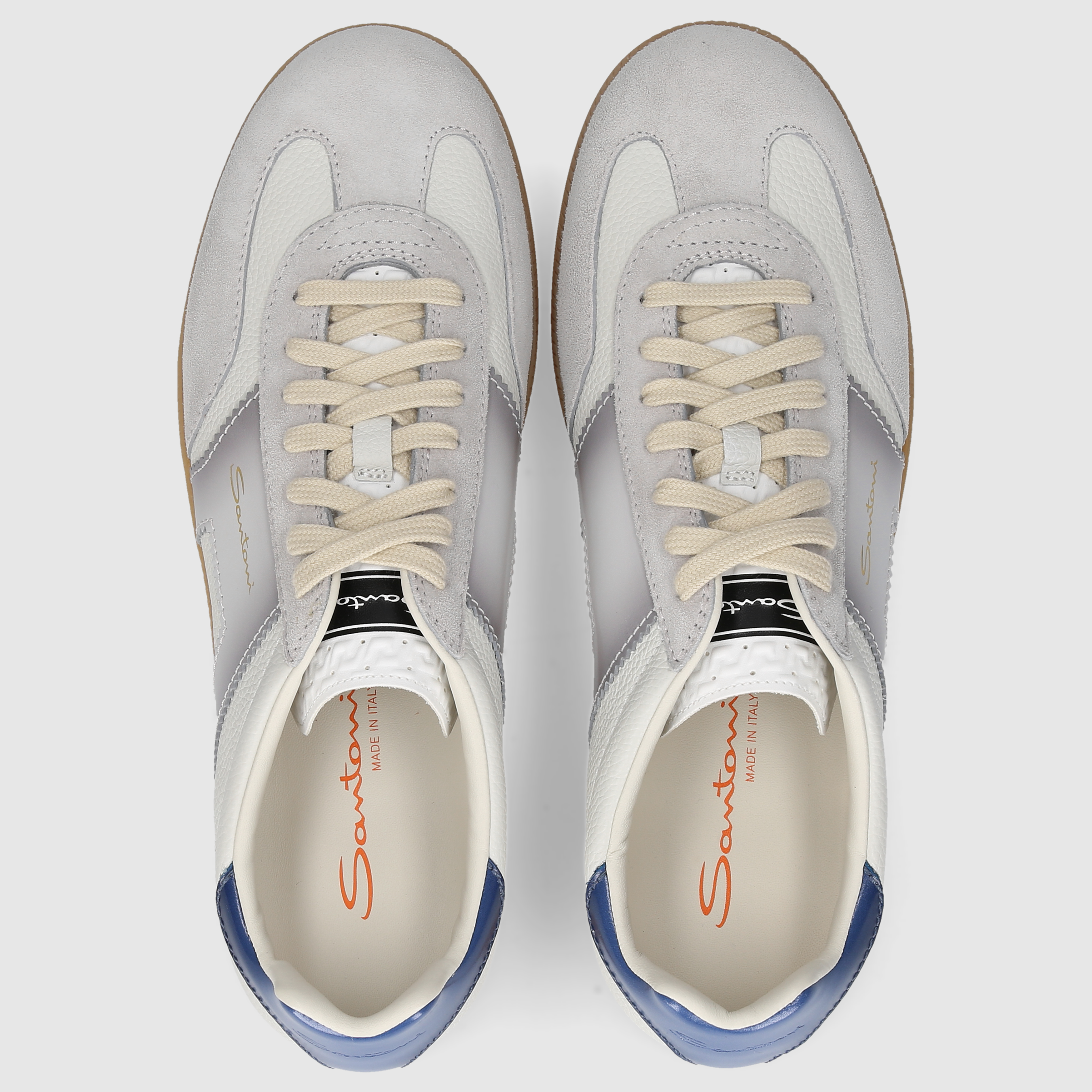 Santoni Herren Sneaker MBPL21965FARCNOC WEISS-GRAU