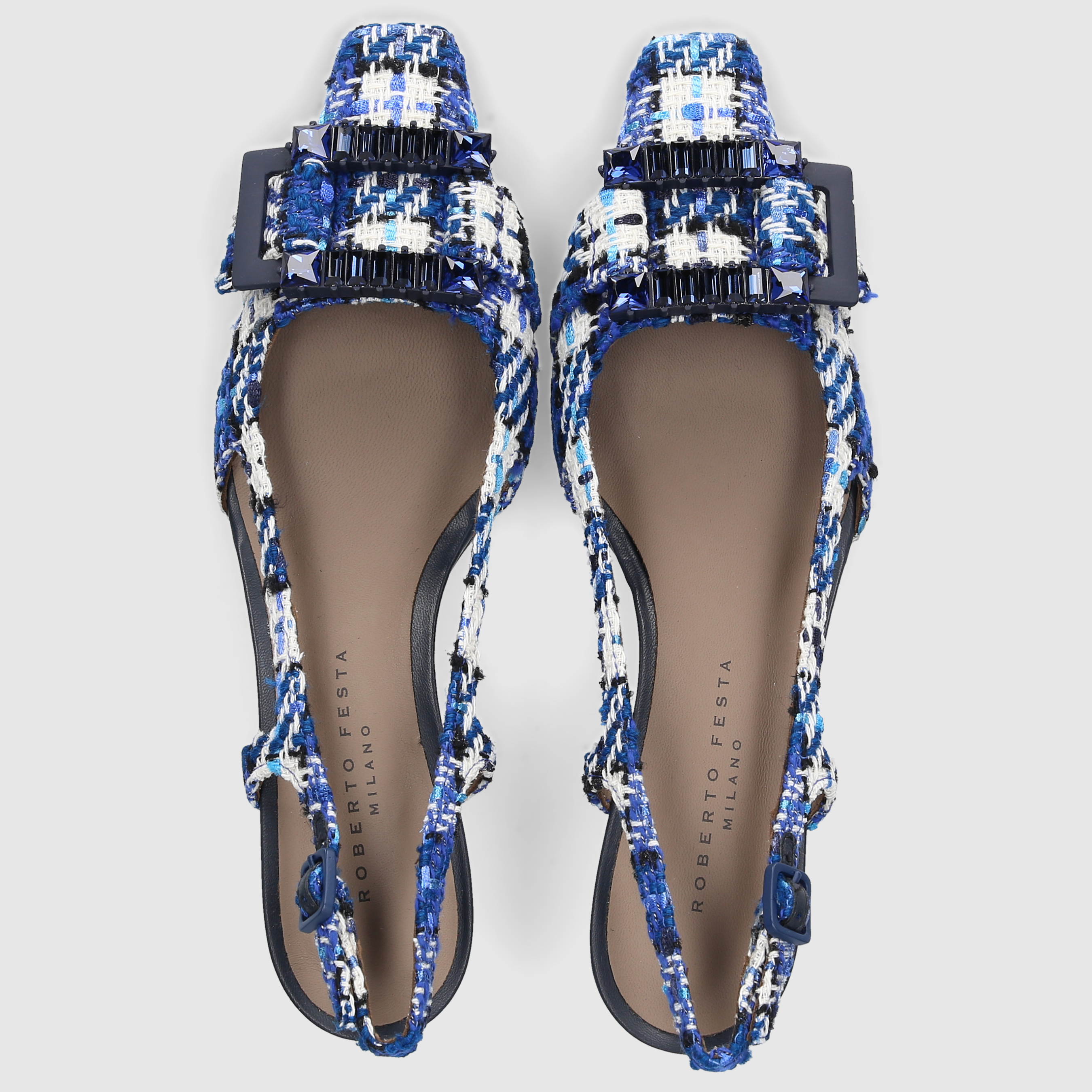 Roberto Festa Women's Slingback Pumps ATENA Cotton Blue-Combo