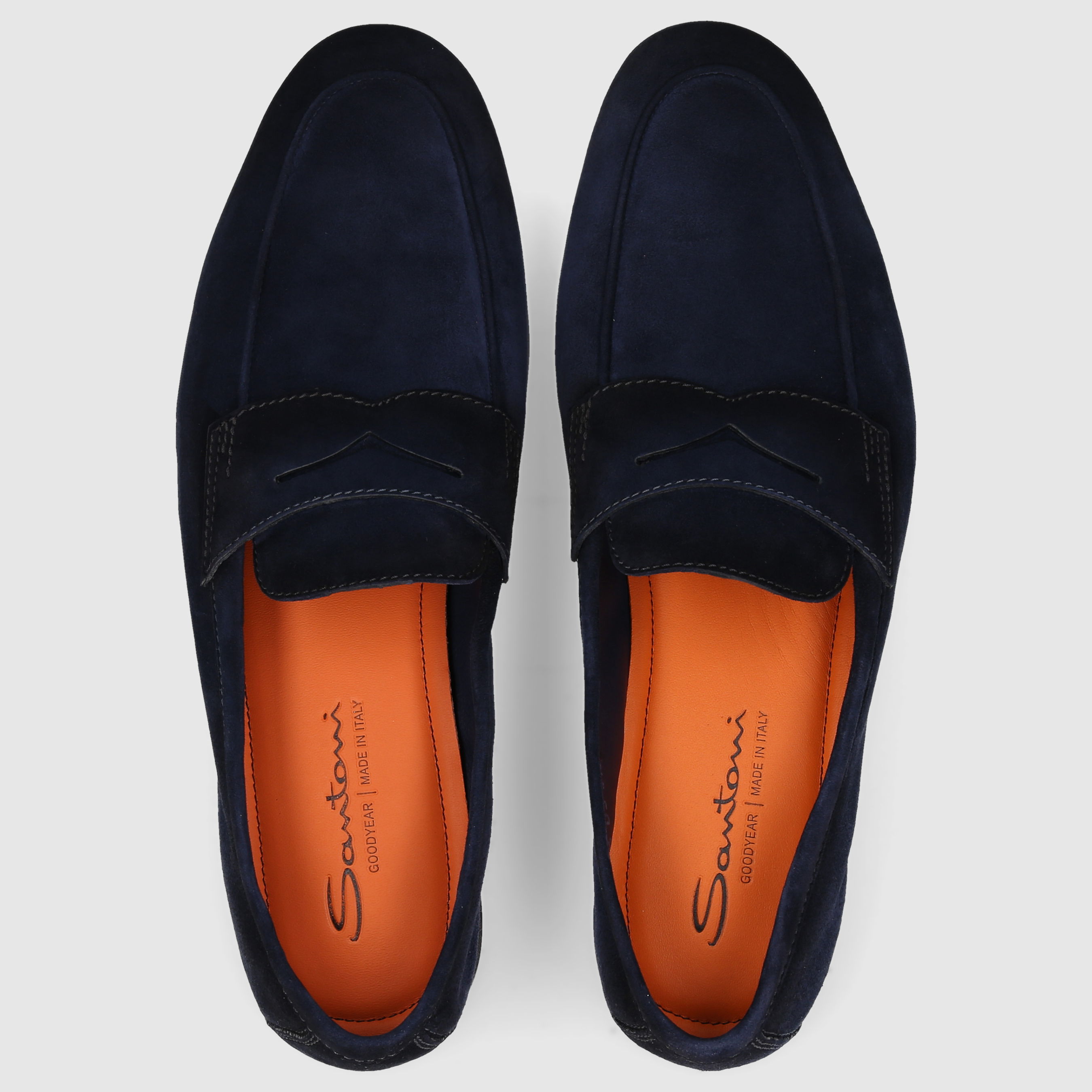 Santoni men's moccasins MCNC18837SA4SEAA DK-BLUE