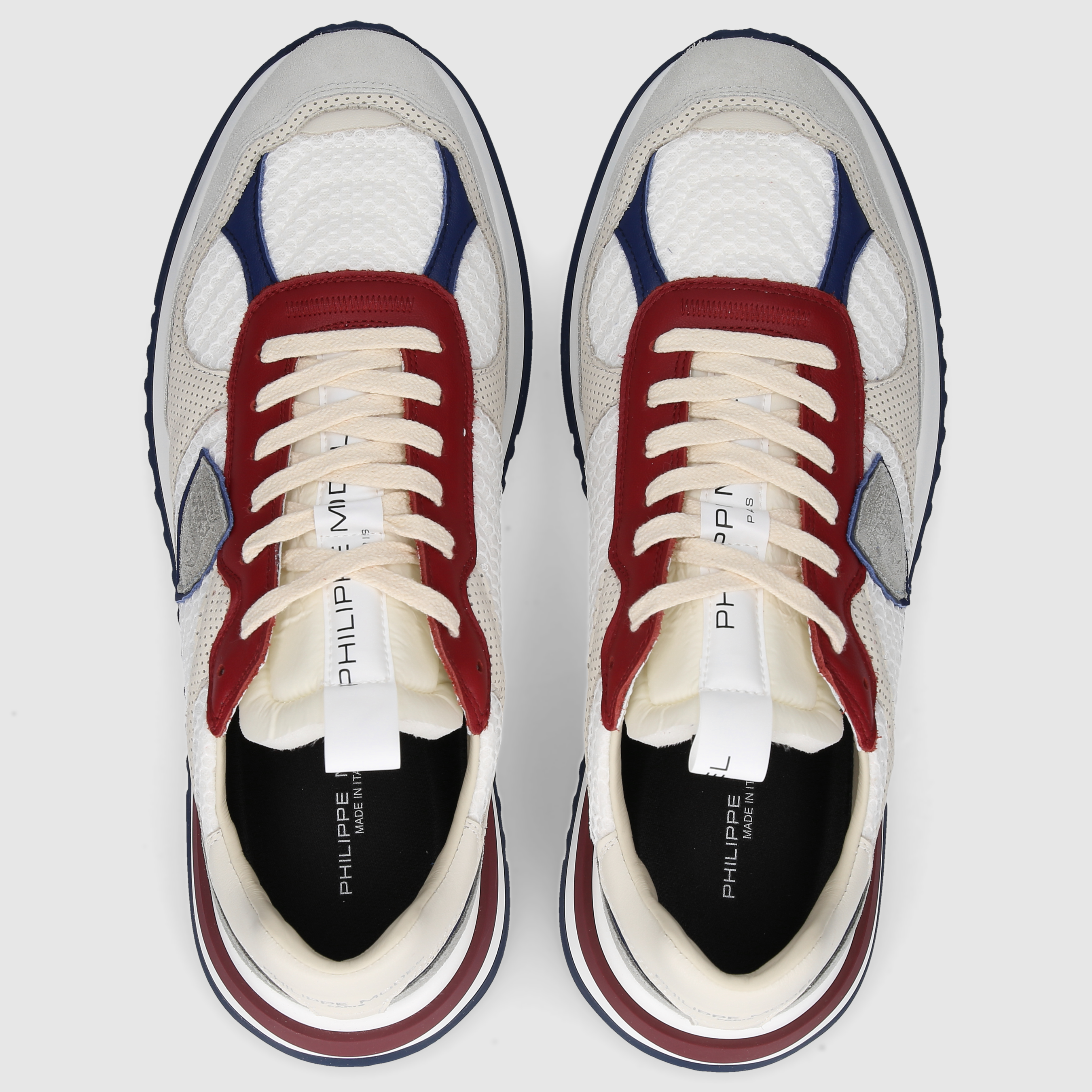 Philippe Model Herren Sneaker OYLU WEISS-BORDEAUX
