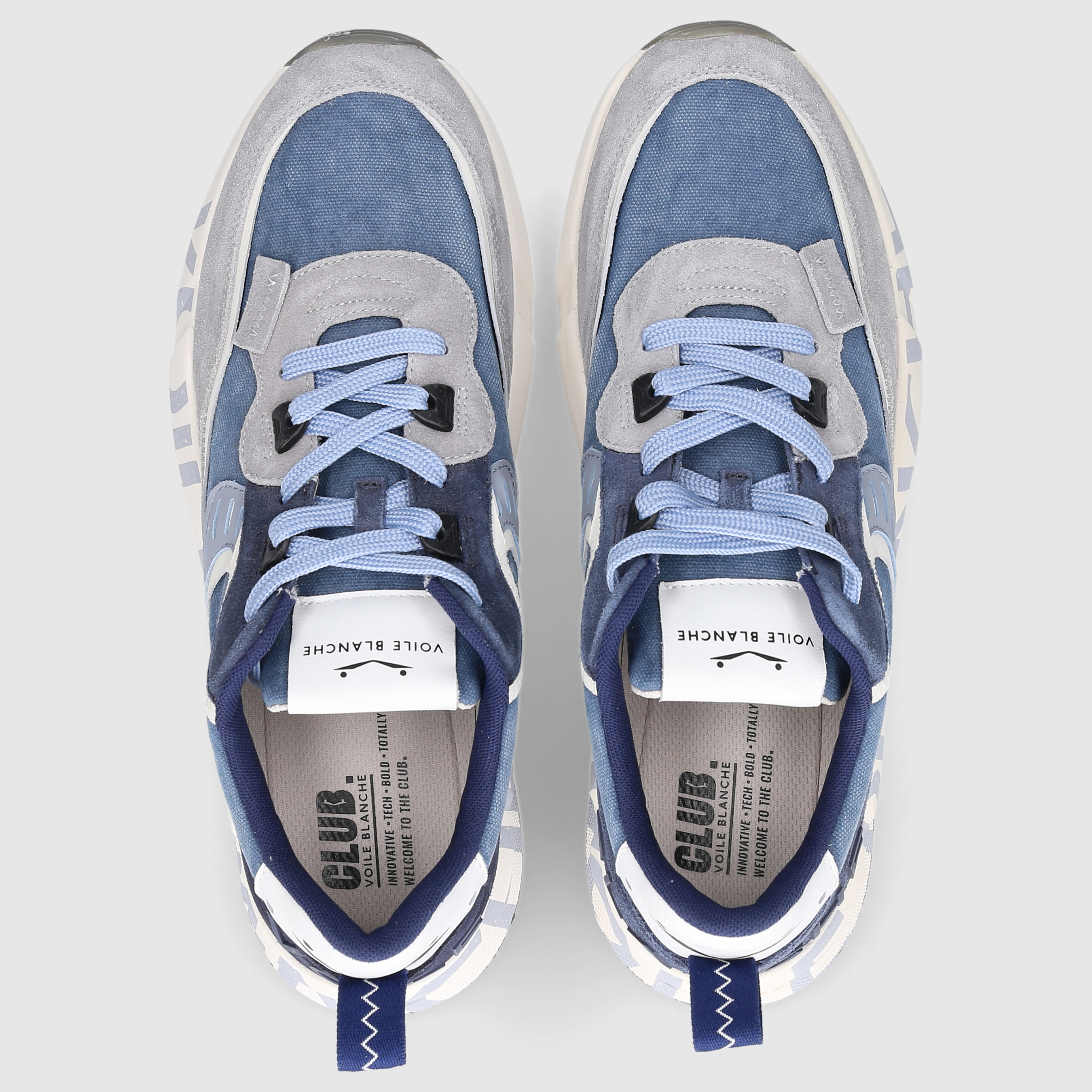 Voile Blanche Herren Sneaker CLUBO1 GRAU-BLAU