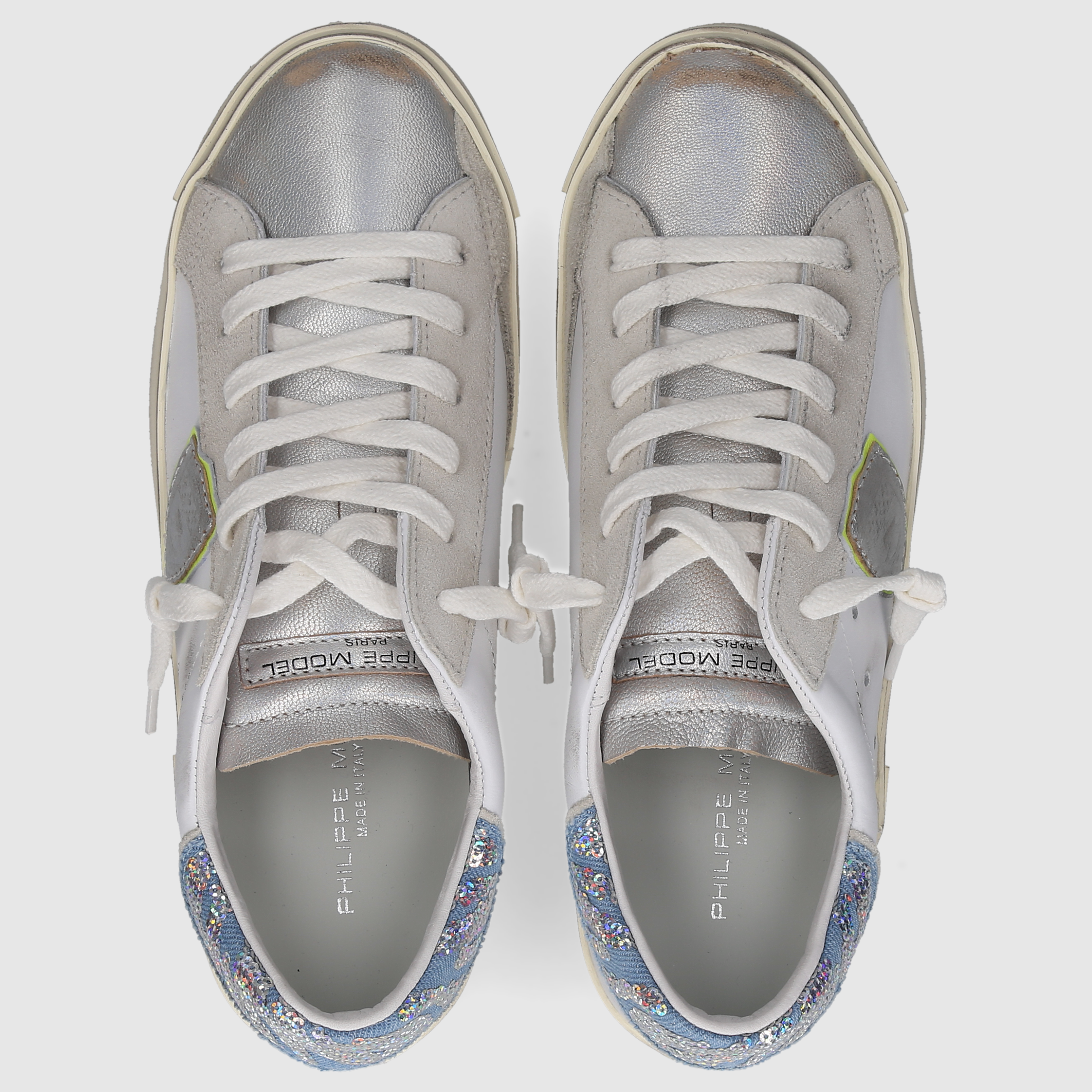 Philippe Model Damen Sneaker PRLD WEISS-SILBER