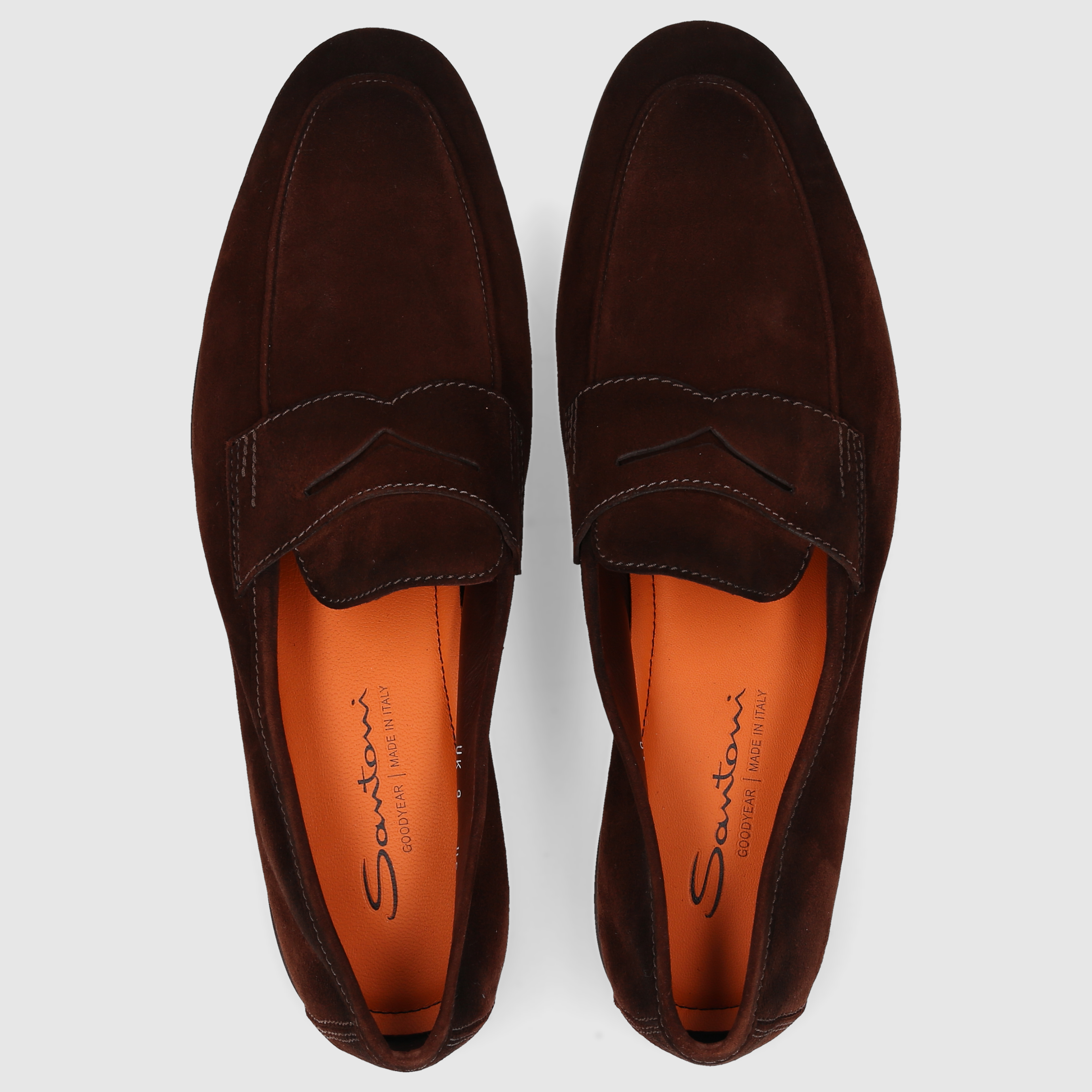 Santoni men's moccasins MCNC18837SA4SEAA DK-BROWN