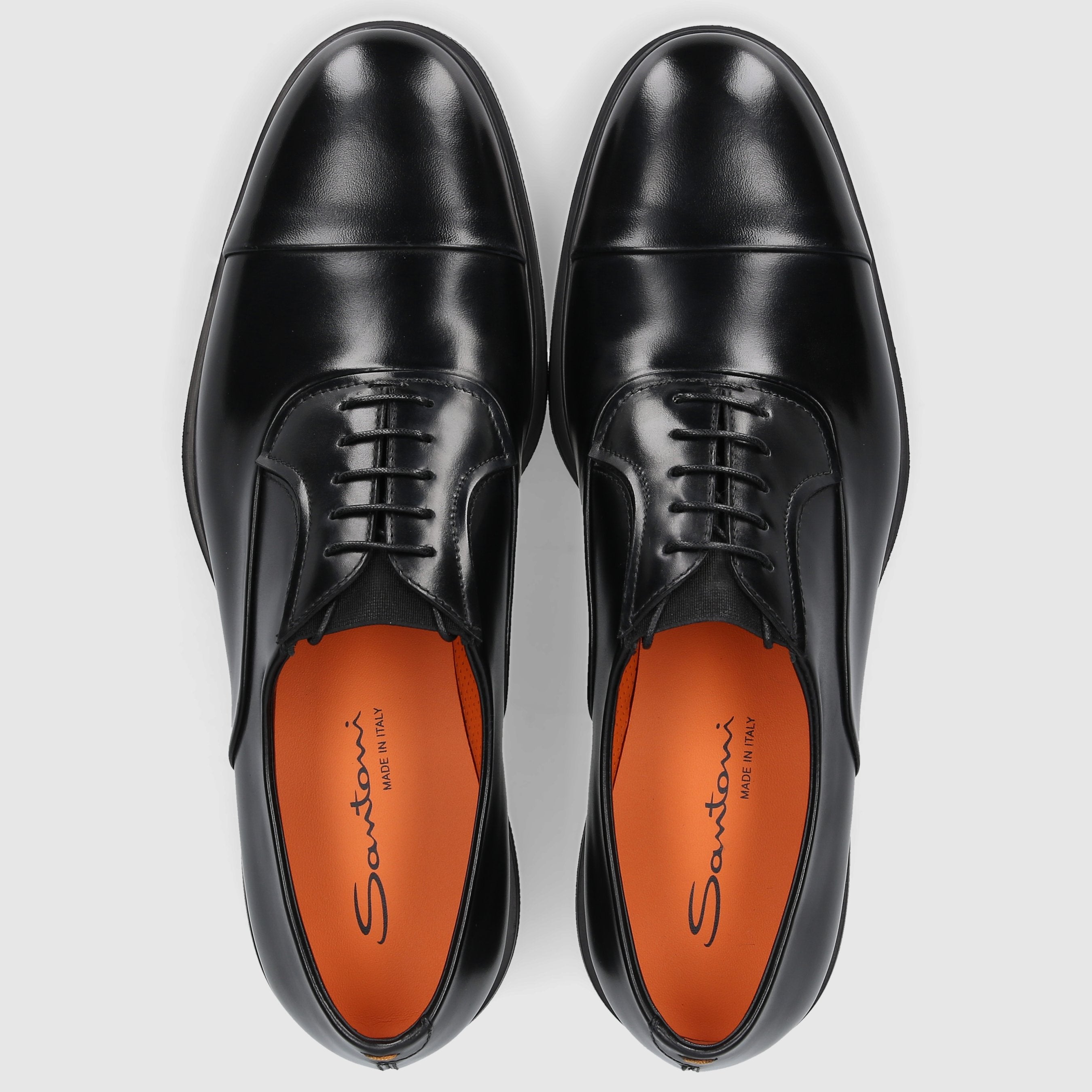 Santoni Men's Business Shoes 18957 Calf Leather Black