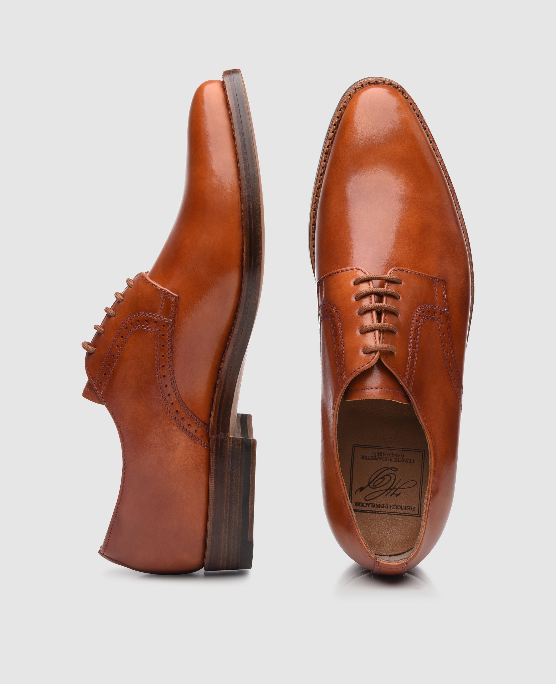 Heinrich Dinkelacker Herren Businessschuhe Milano Plain TC - Cognac