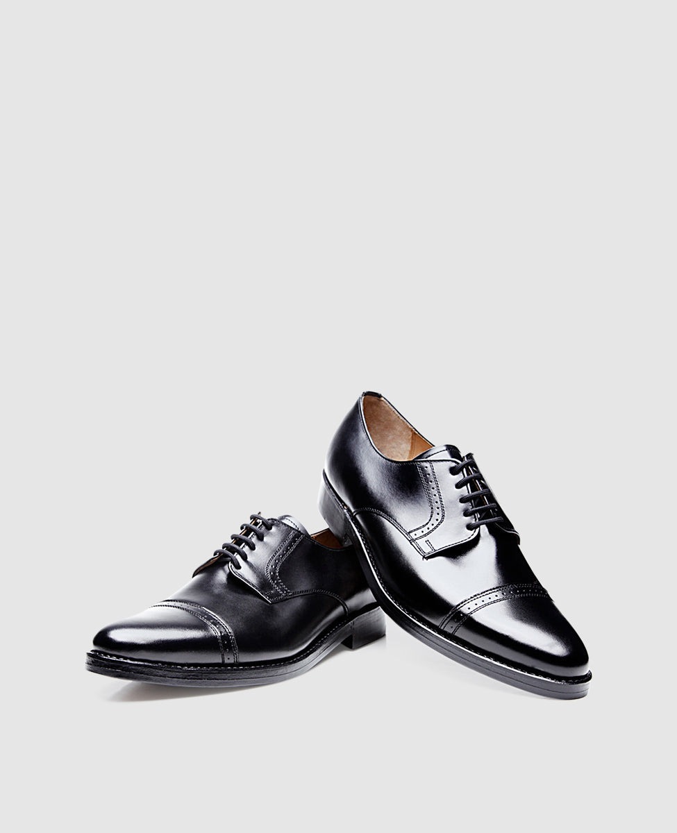 Heinrich Dinkelacker Herren Klassiker Milano Quarter-Brogue Schwarz