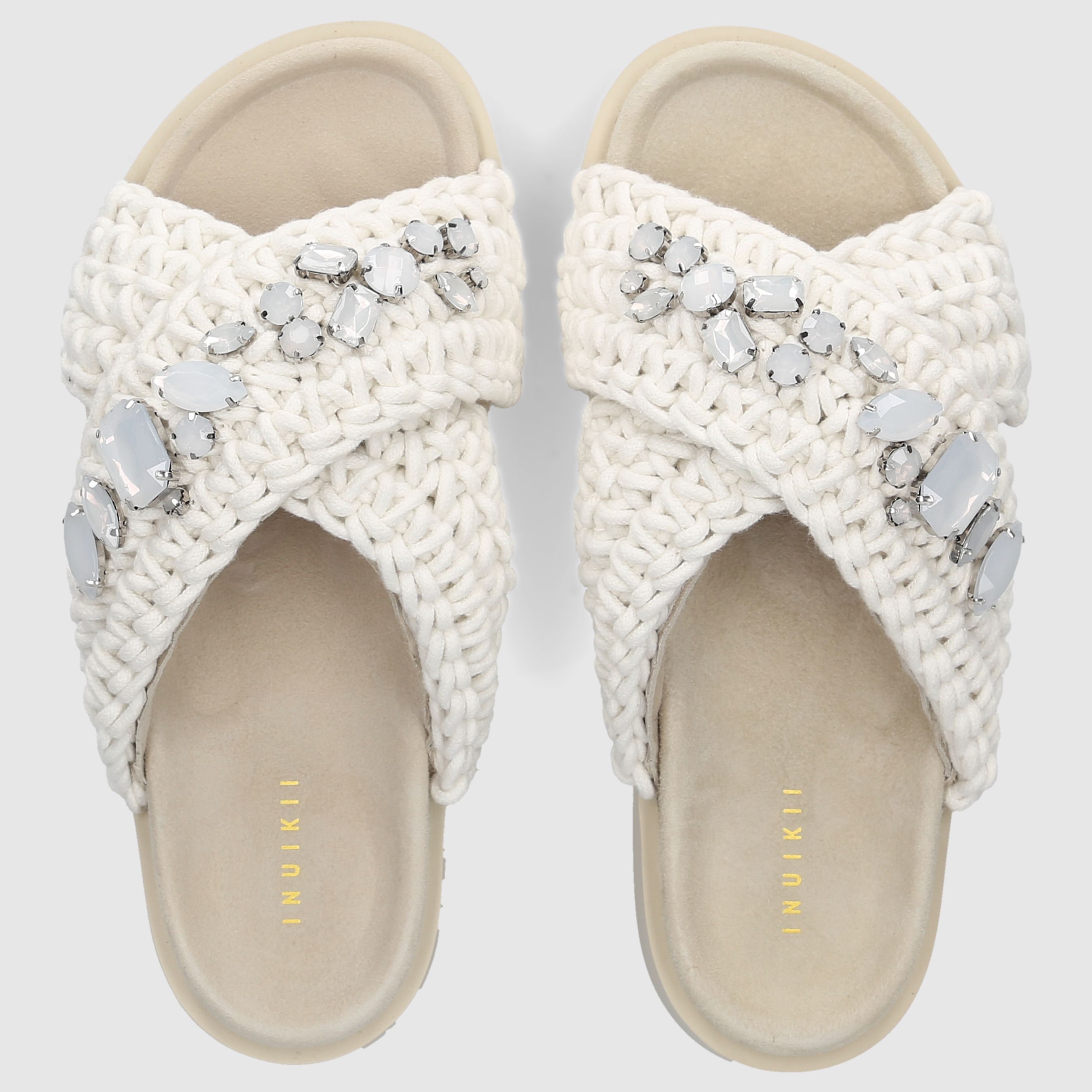 Inuikii Damen Sandale WOVEN STONES Off White