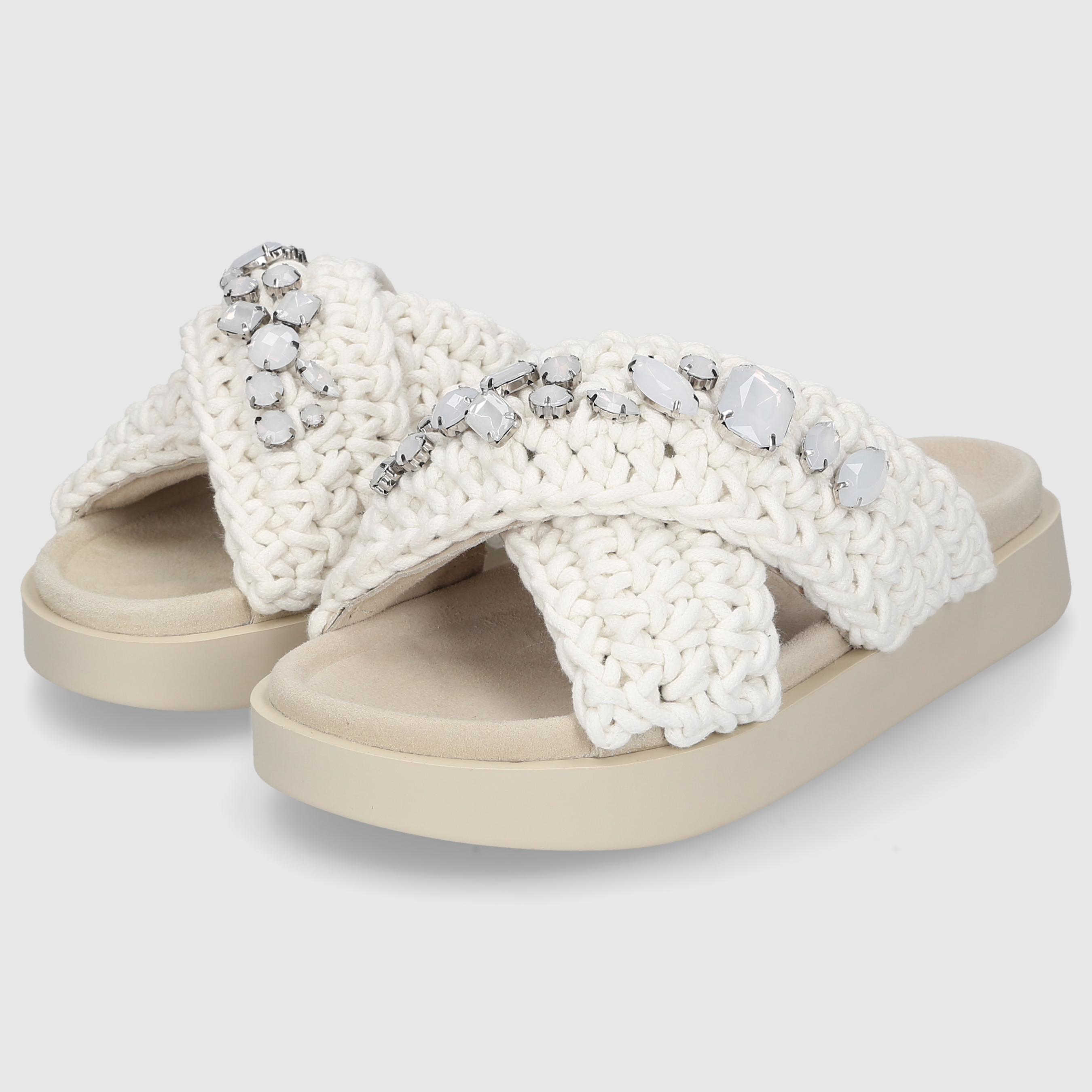 Inuikii Damen Sandale WOVEN STONES Off White