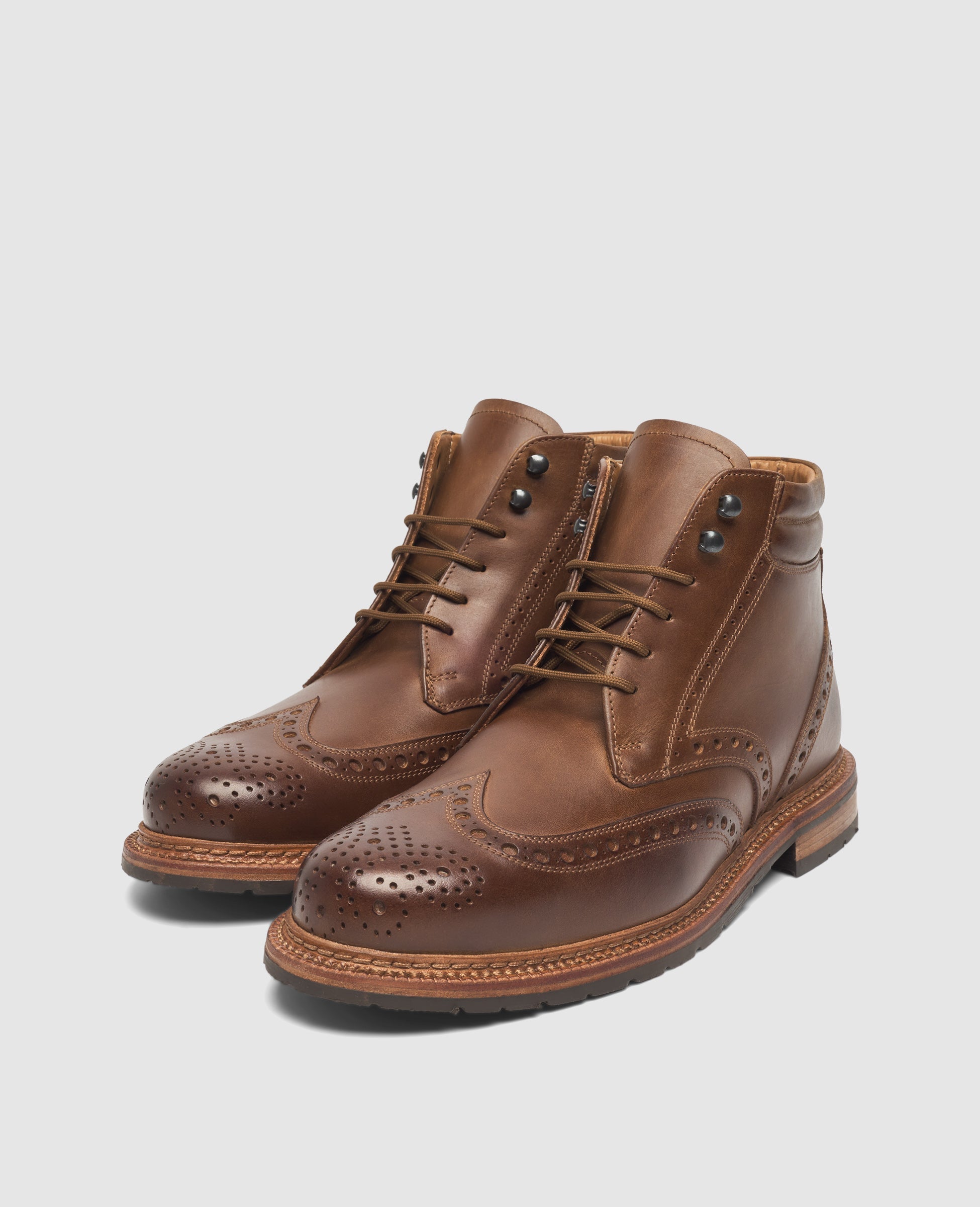 Heinrich Dinkelacker Herren Stiefeletten Buda Full Brogue H - Caramel