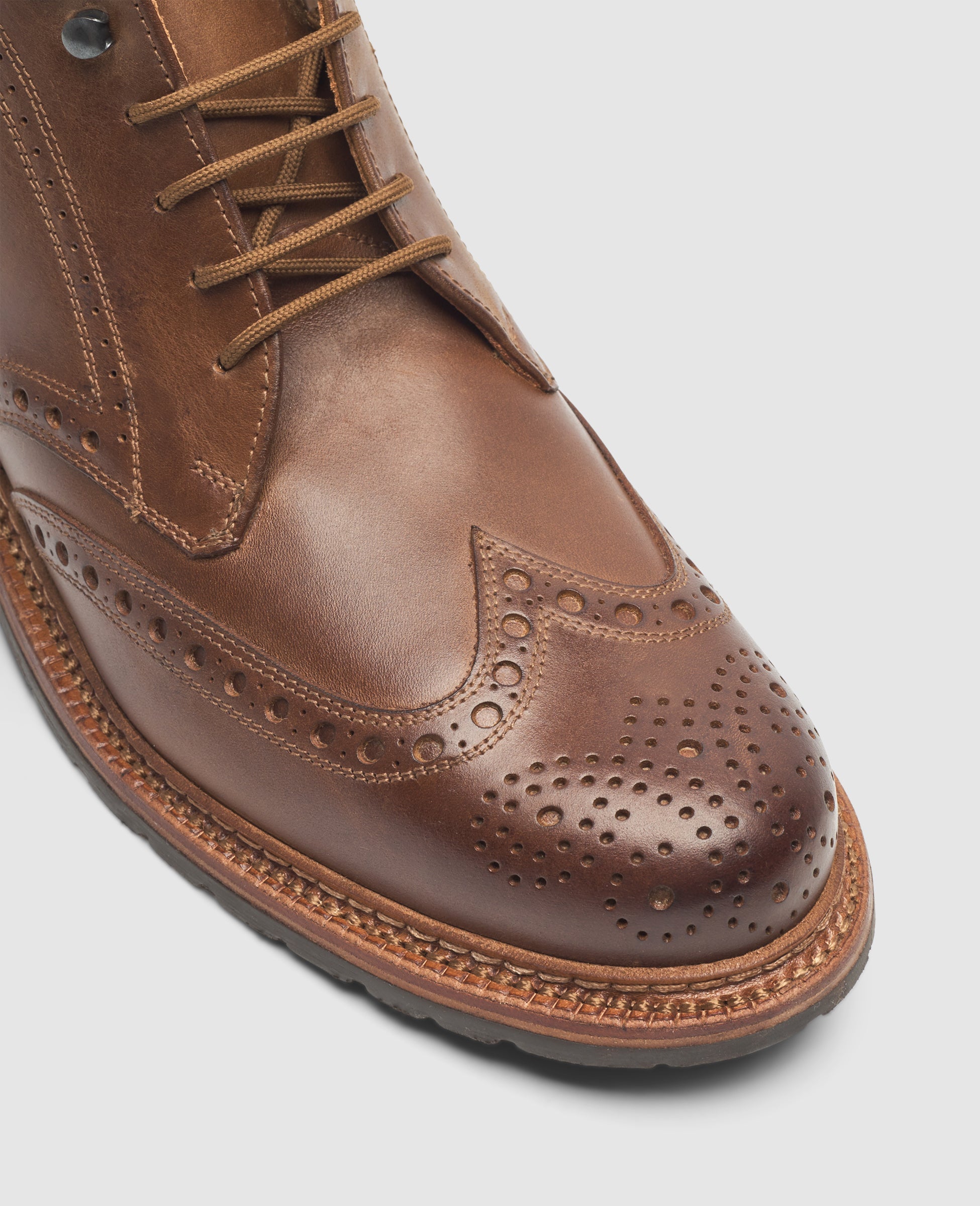 Heinrich Dinkelacker Herren Stiefeletten Buda Full Brogue H - Caramel