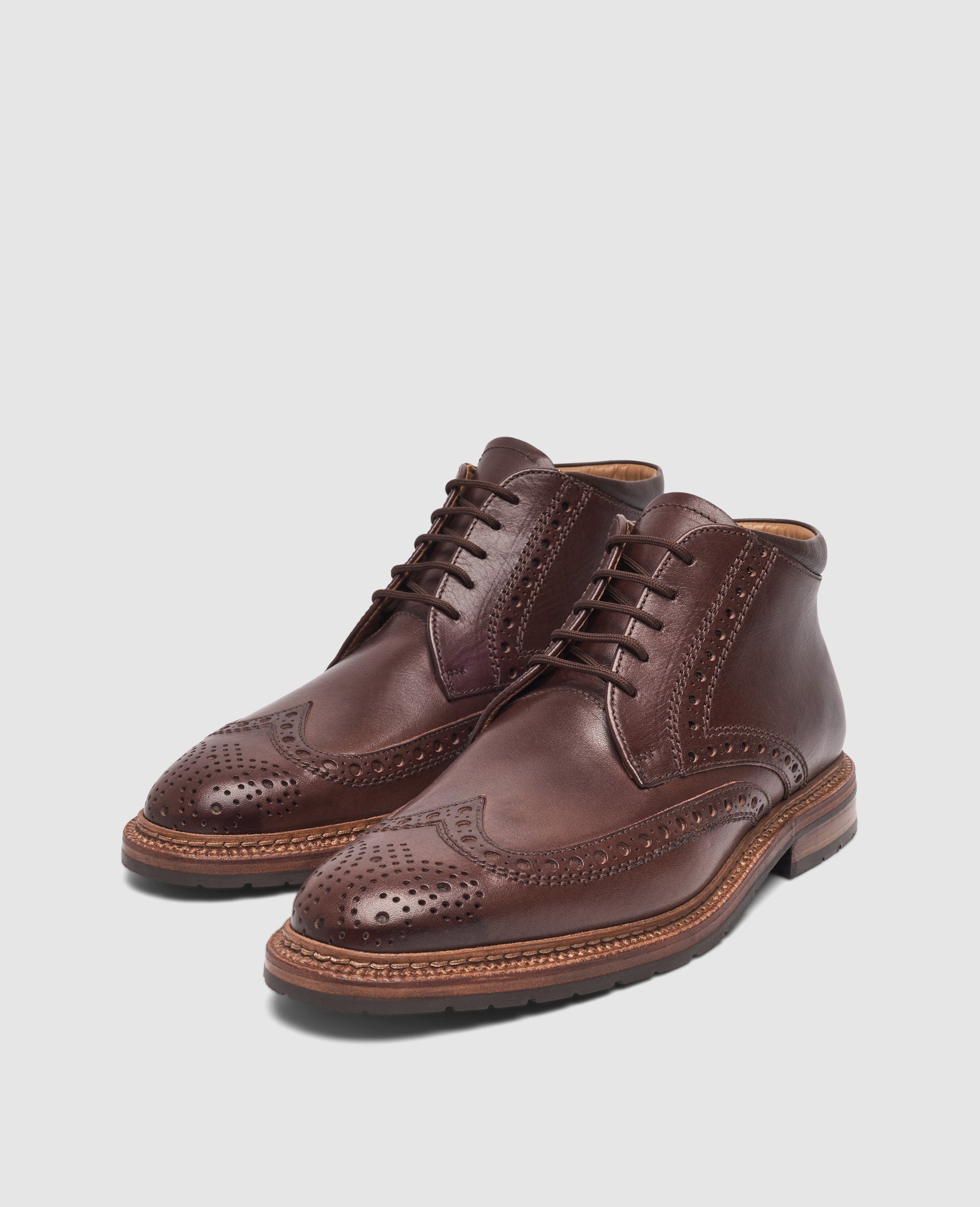Heinrich Dinkelacker Herren Boot Luzern Full-Brogue Dunkelbraun