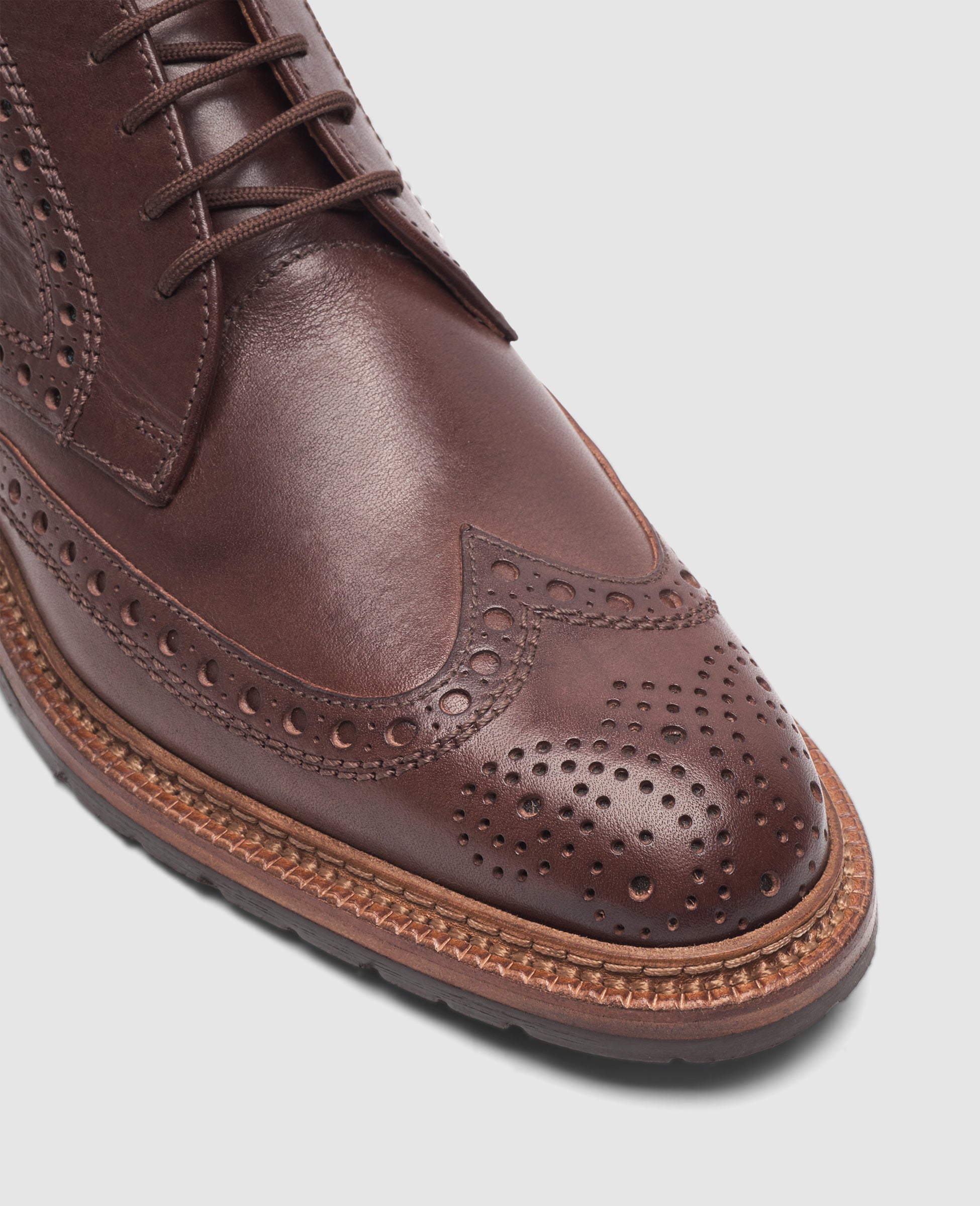 Heinrich Dinkelacker Herren Boot Luzern Full-Brogue Dunkelbraun