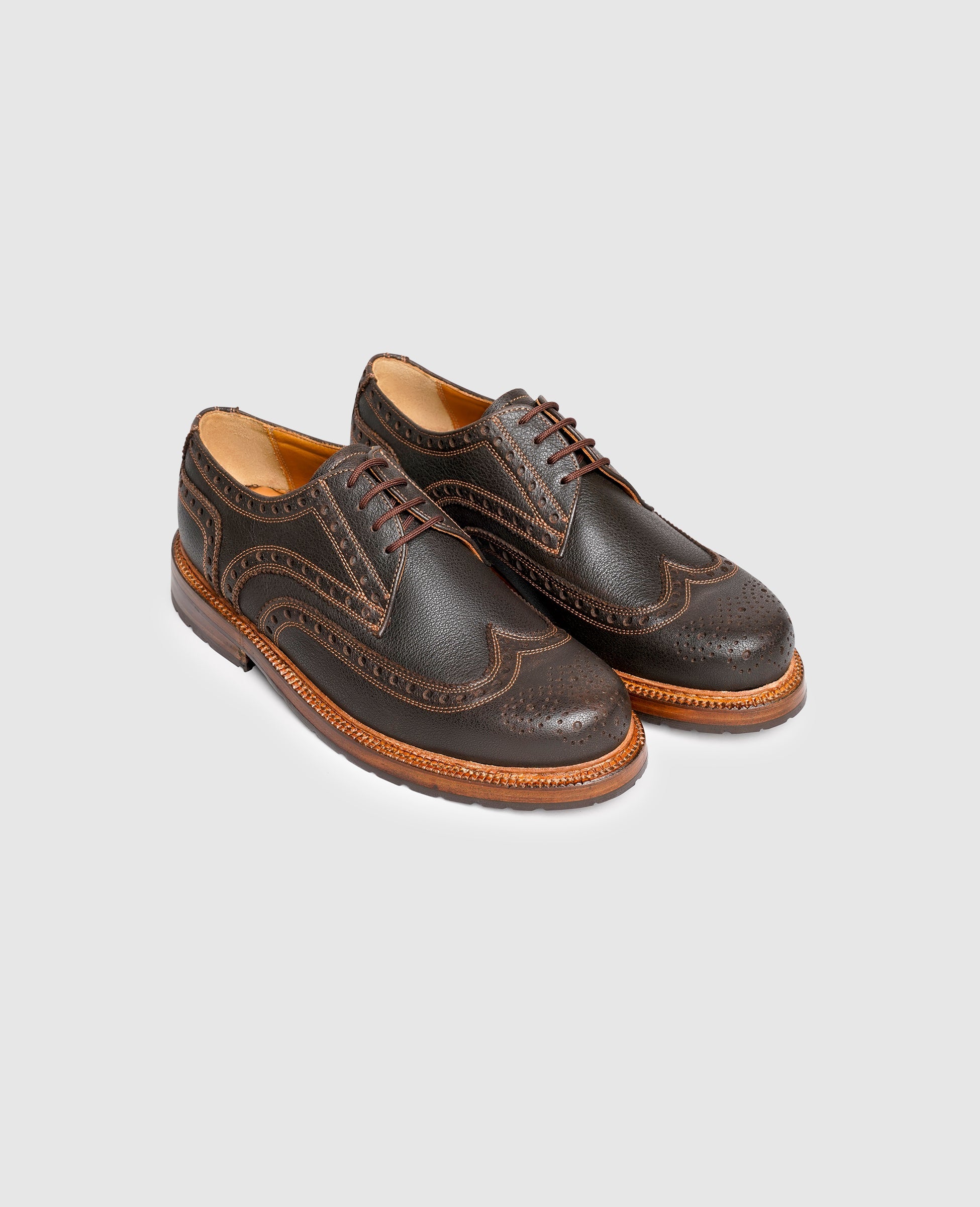 Heinrich Dinkelacker Herren Businessschuhe Rio Full-Brogue W - Dunkelbraun