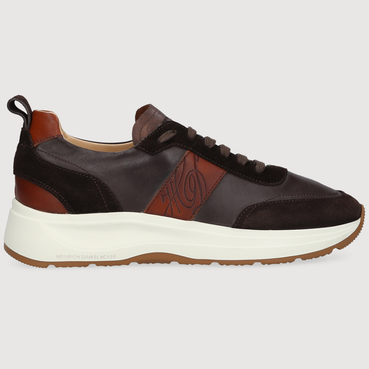 Heinrich Dinkelacker Herren Sneaker Toronto Plain Dunkelbraun/Braun