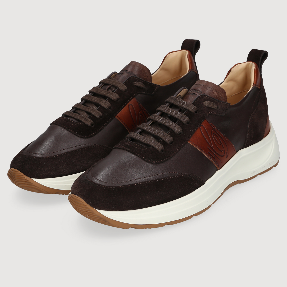 Heinrich Dinkelacker Herren Sneaker Toronto Plain Dunkelbraun/Braun