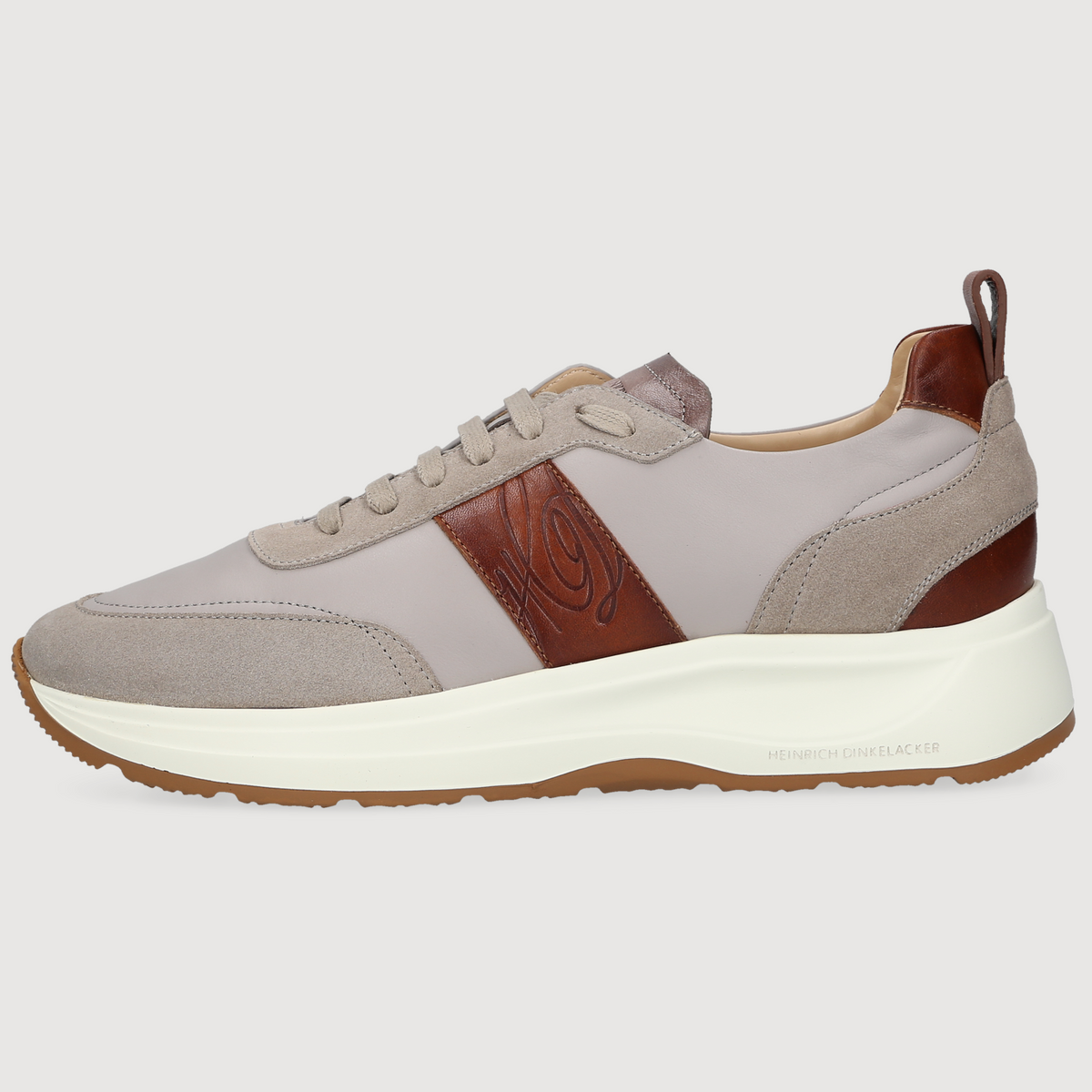 Heinrich Dinkelacker Herren Sneaker Toronto Plain Grau/Braun