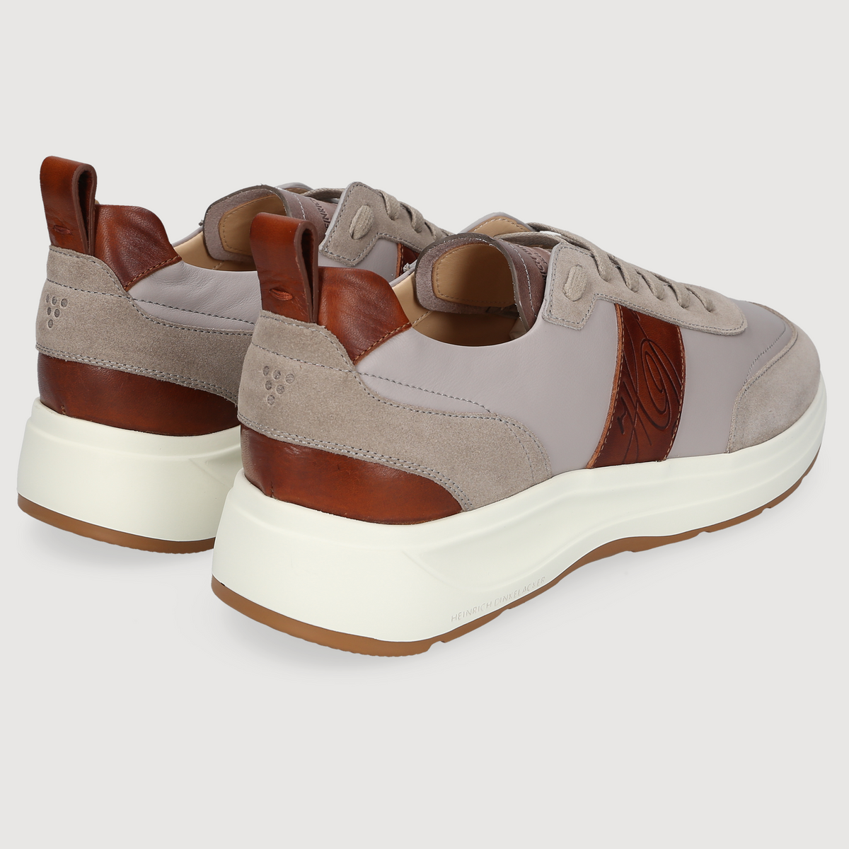 Heinrich Dinkelacker Herren Sneaker Toronto Plain Grau/Braun