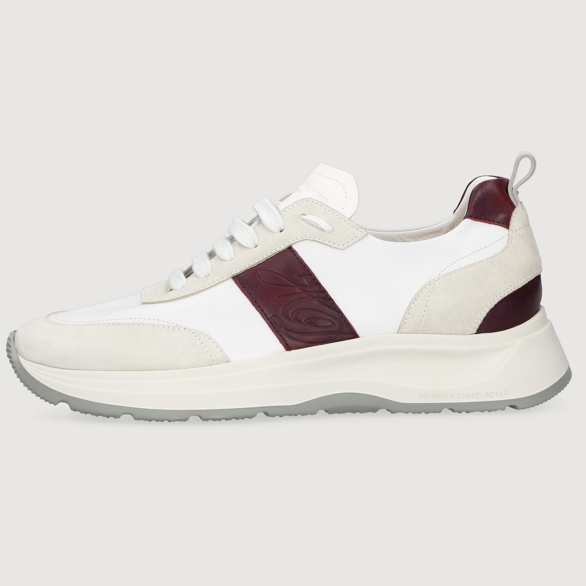 Heinrich Dinkelacker Herren Sneaker Toronto Plain Weiß/Bordo