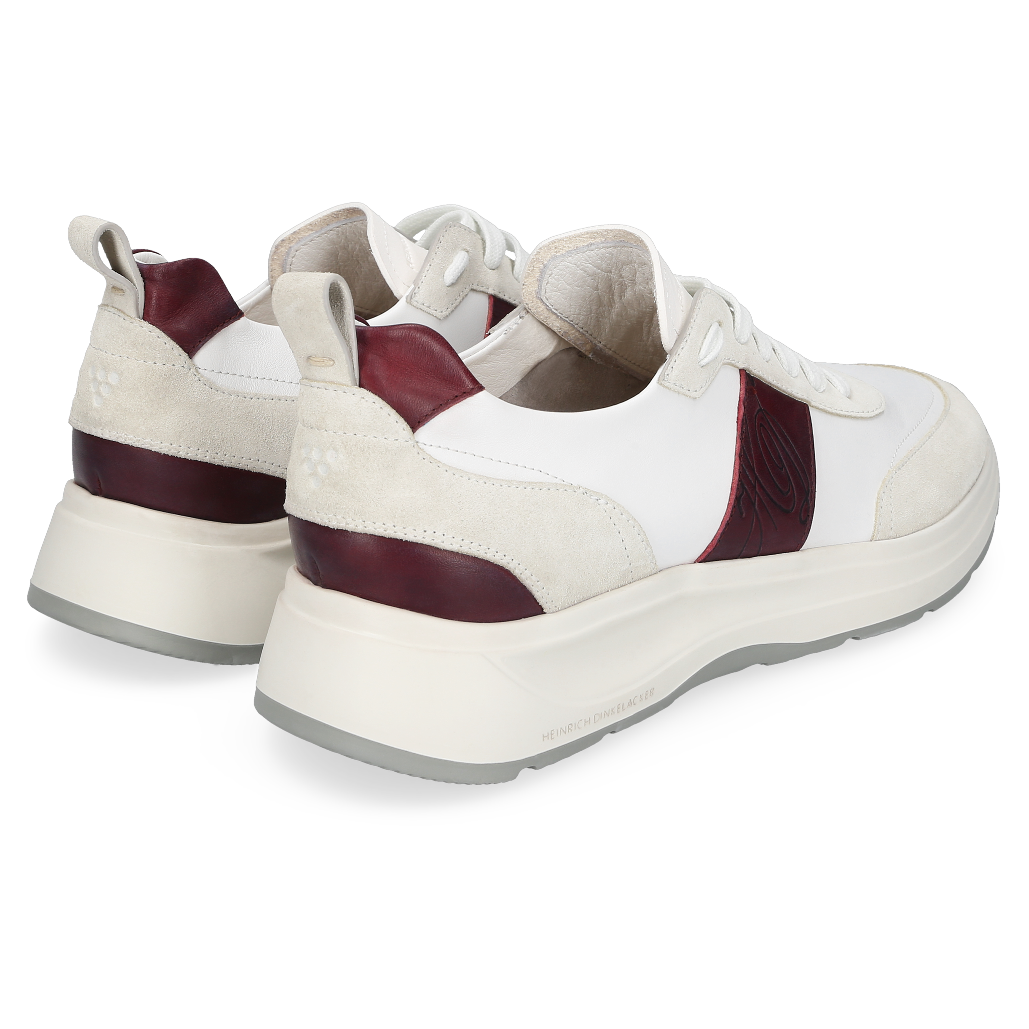 Heinrich Dinkelacker Herren Sneaker Toronto Plain Weiß/Bordo