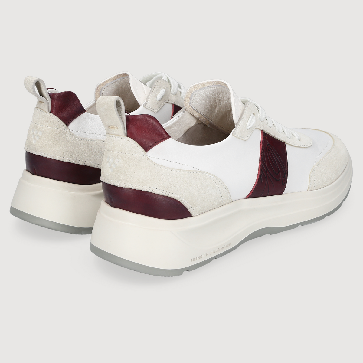 Heinrich Dinkelacker Herren Sneaker Toronto Plain Weiß/Bordo