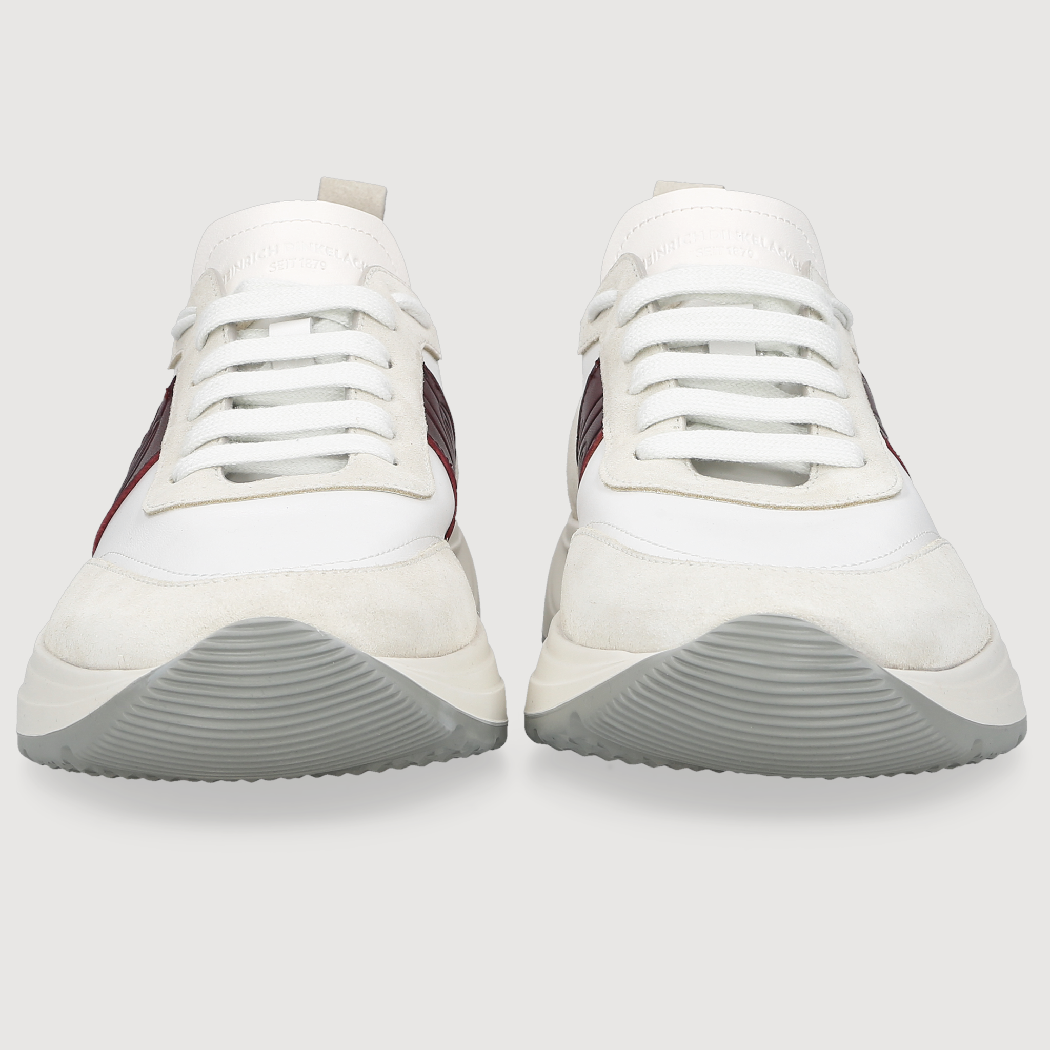Heinrich Dinkelacker Herren Sneaker Toronto Plain Weiß/Bordo