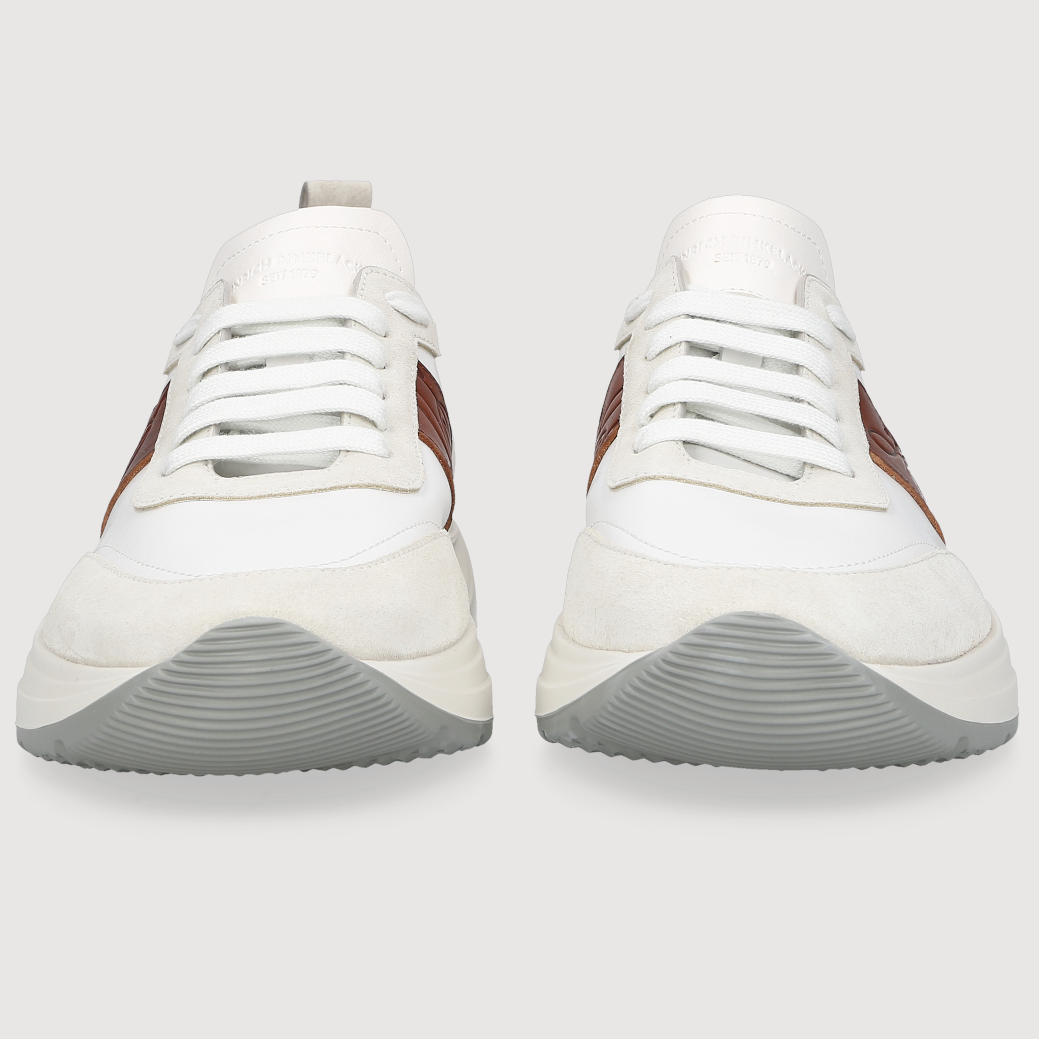 Heinrich Dinkelacker Herren Sneaker Toronto Plain Weiß/Braun