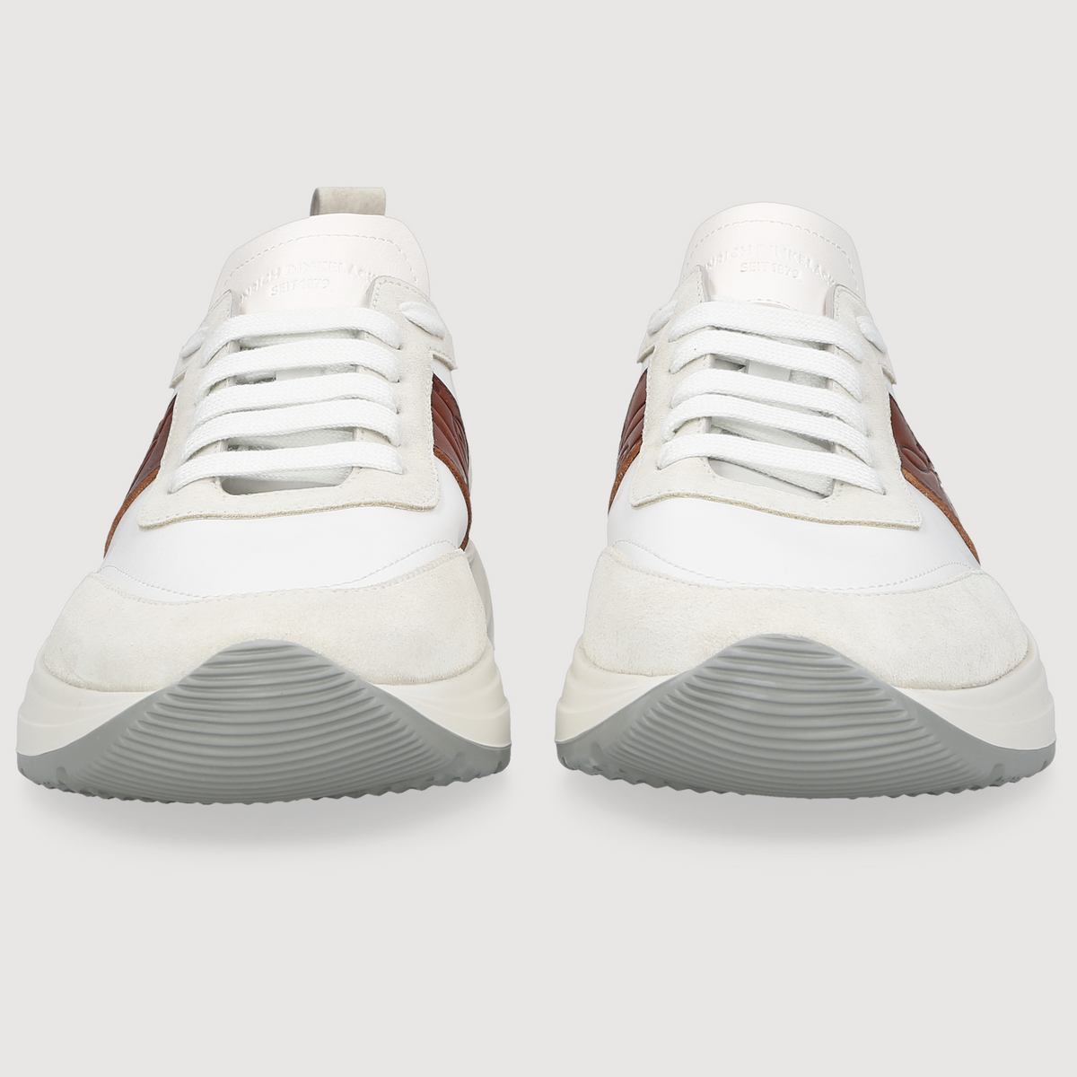 Heinrich Dinkelacker Herren Sneaker Toronto Plain Weiß/Braun
