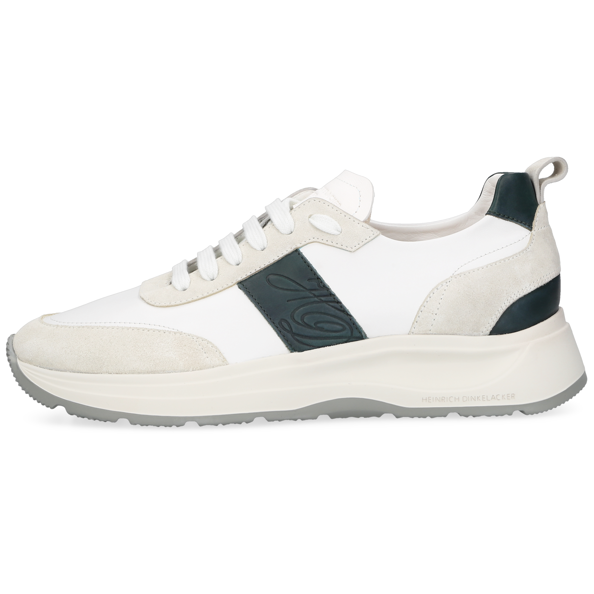 Heinrich Dinkelacker Herren Sneaker Toronto Plain Weiß/Petrol