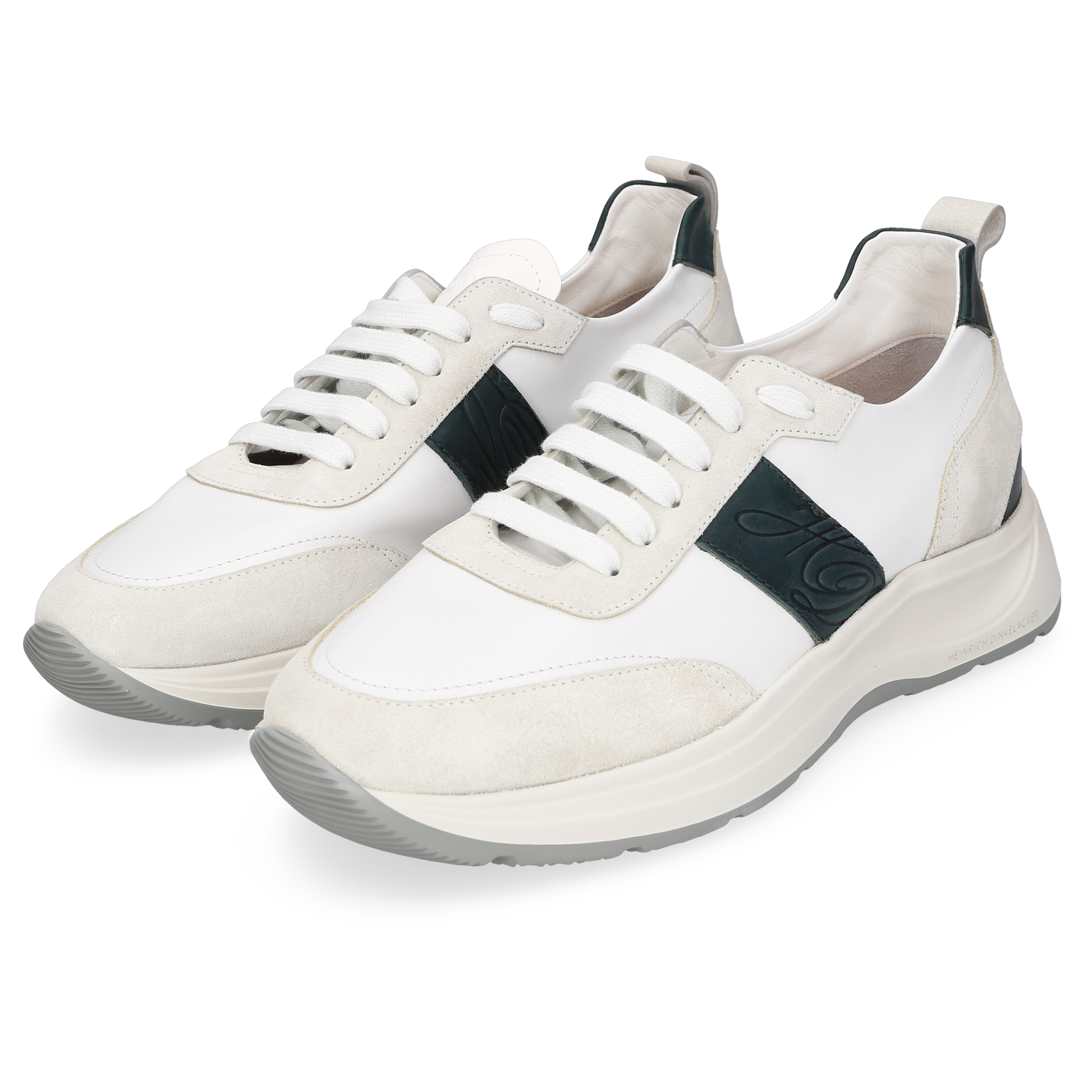 Heinrich Dinkelacker Herren Sneaker Toronto Plain Weiß/Petrol