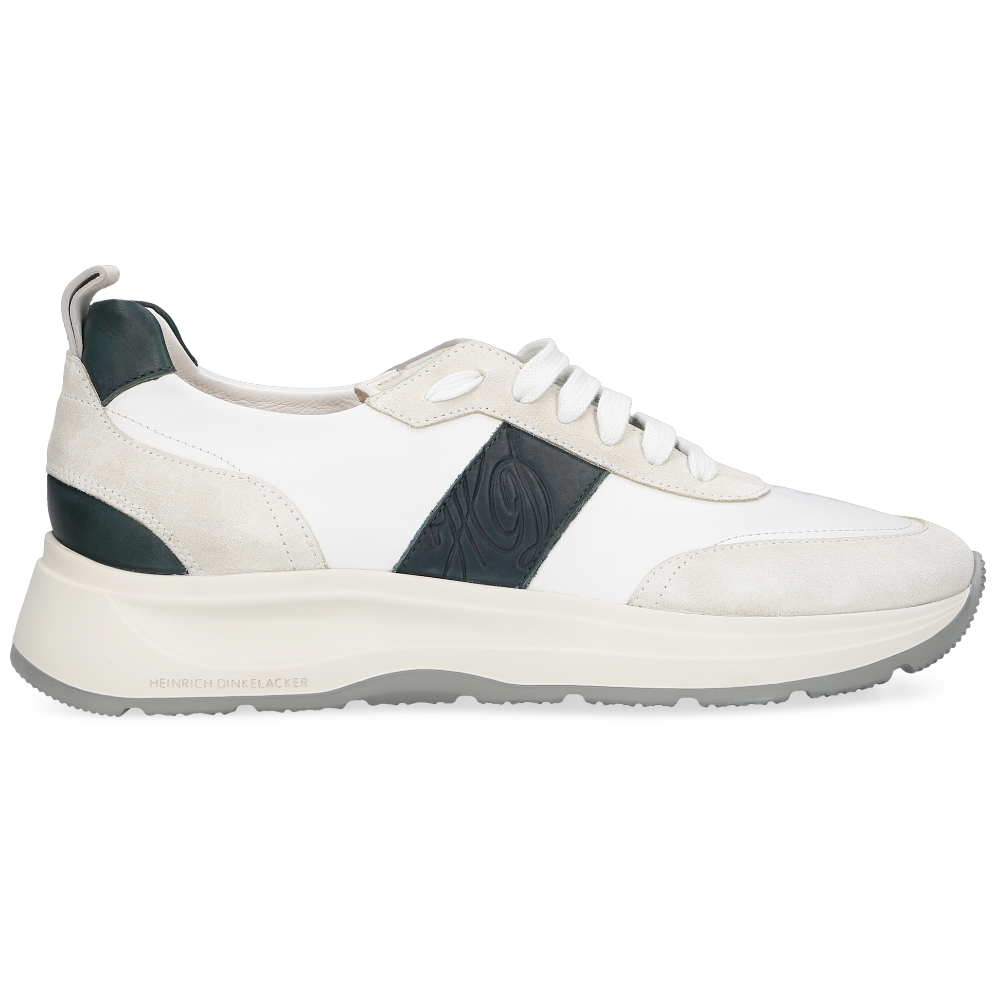 Heinrich Dinkelacker Herren Sneaker Toronto Plain Weiß/Petrol