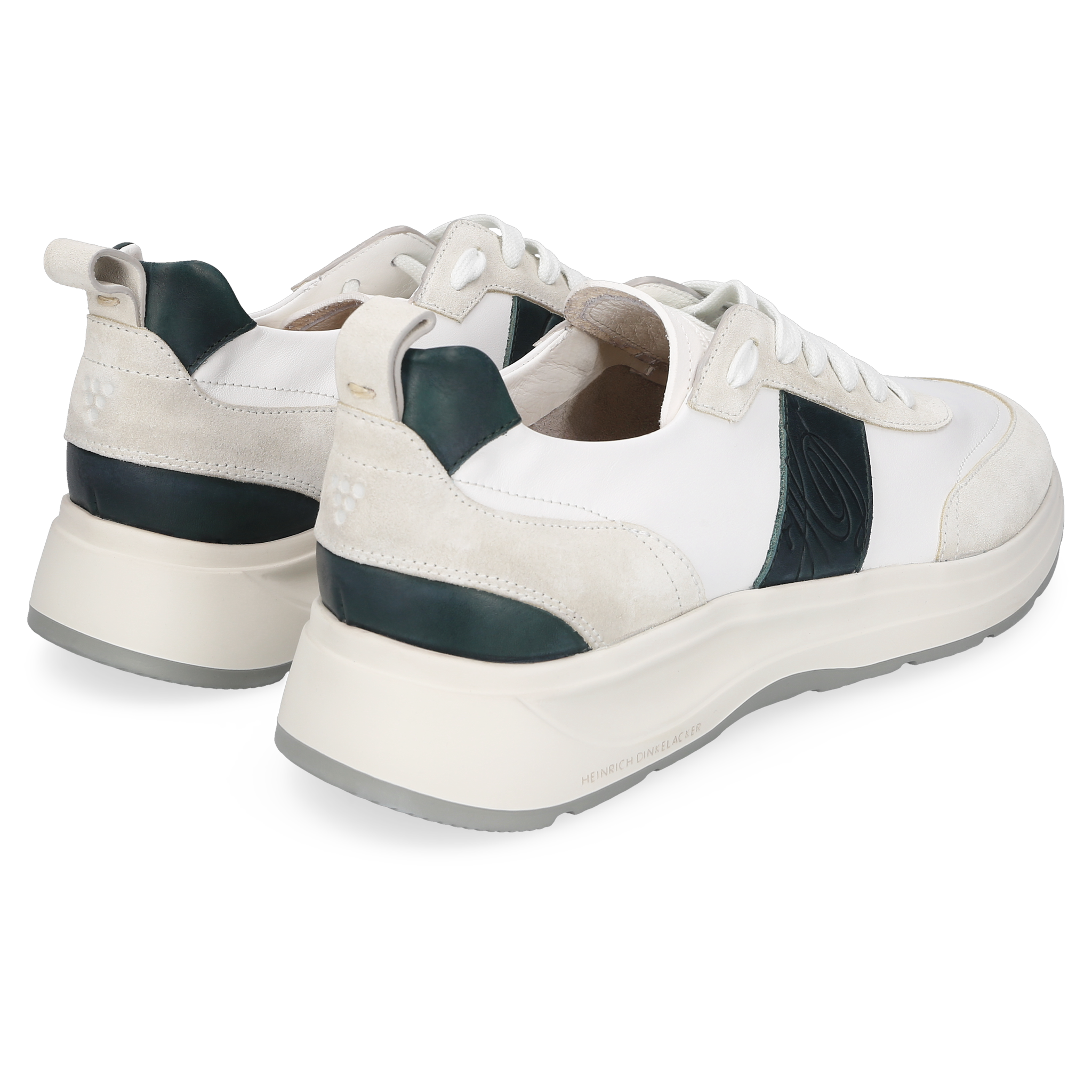 Heinrich Dinkelacker Herren Sneaker Toronto Plain Weiß/Petrol