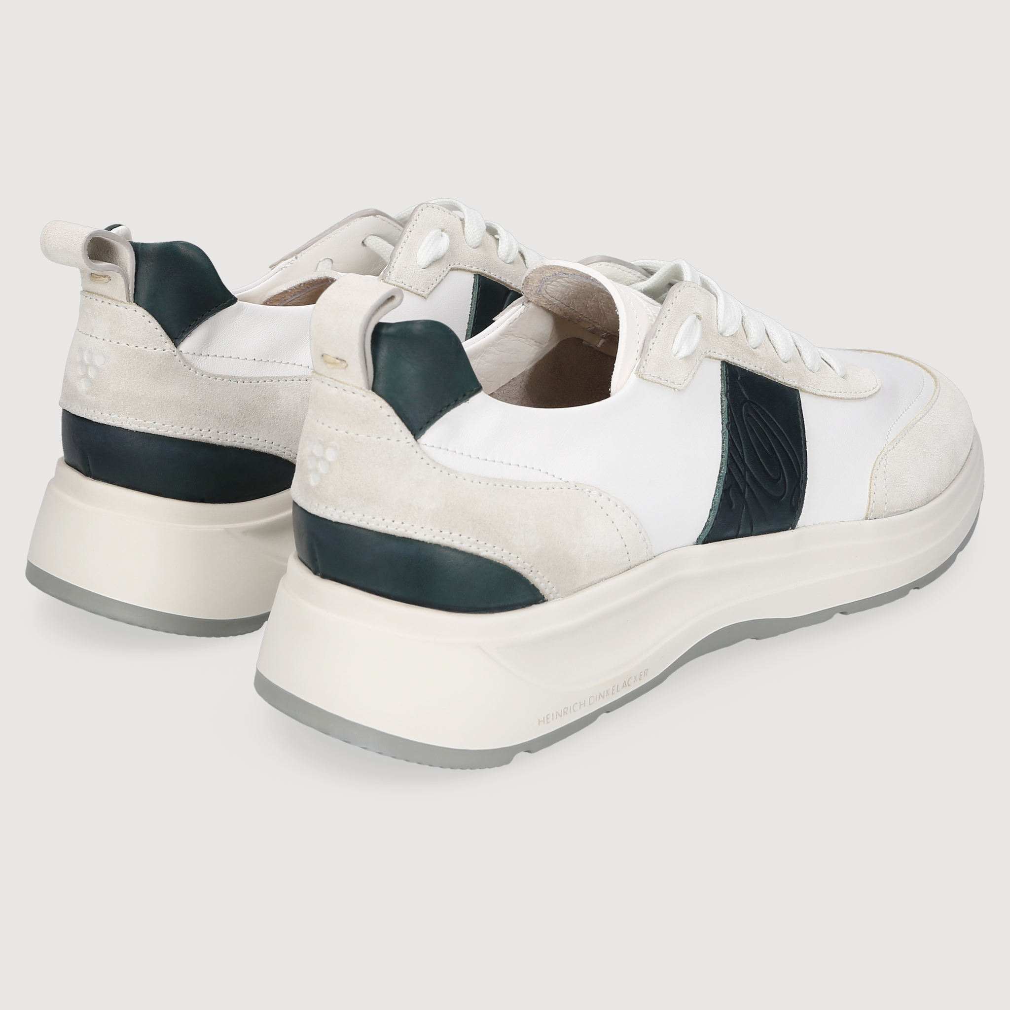 Heinrich Dinkelacker Herren Sneaker Toronto Plain Weiß/Petrol