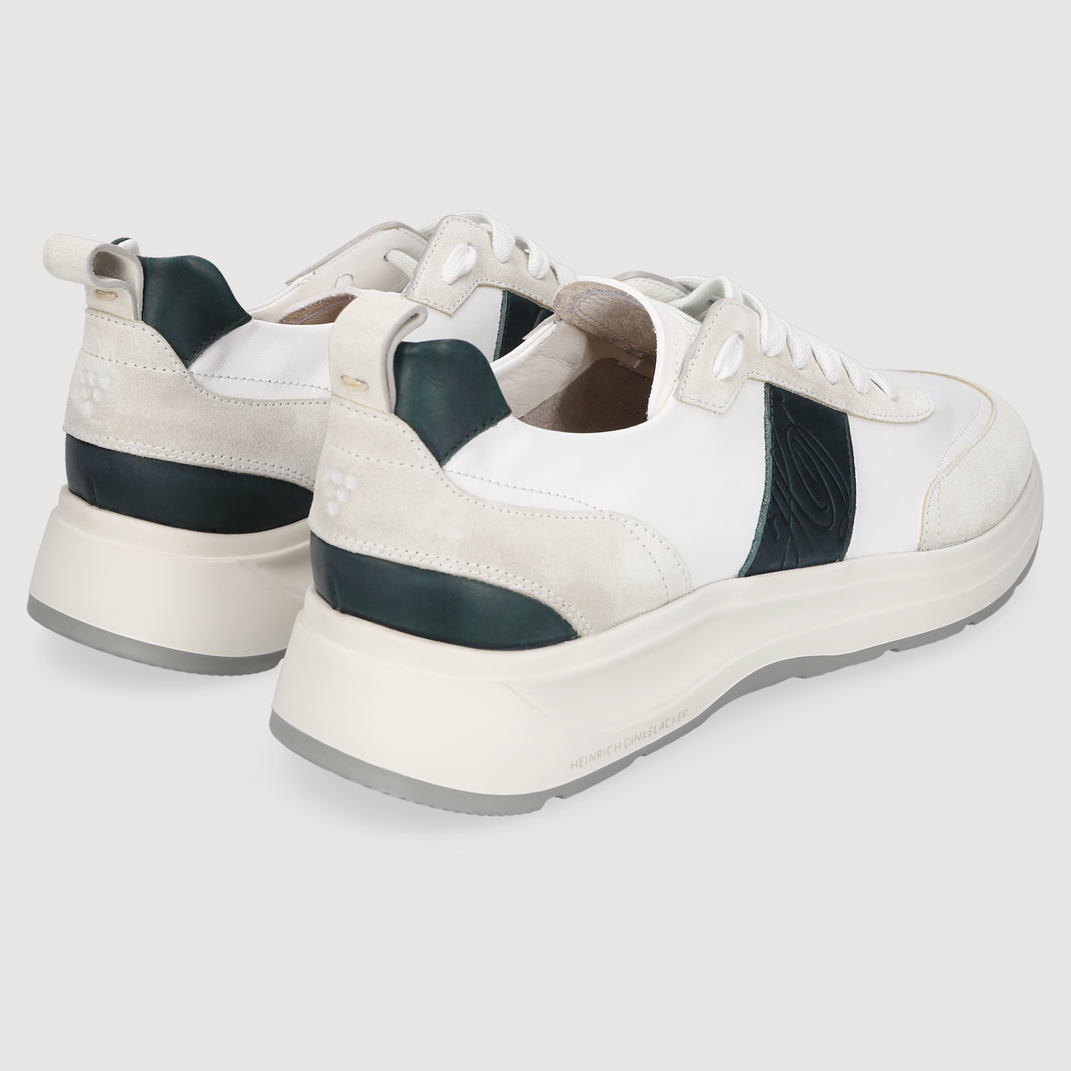 Heinrich Dinkelacker Herren Sneaker Toronto Plain Weiß/Petrol
