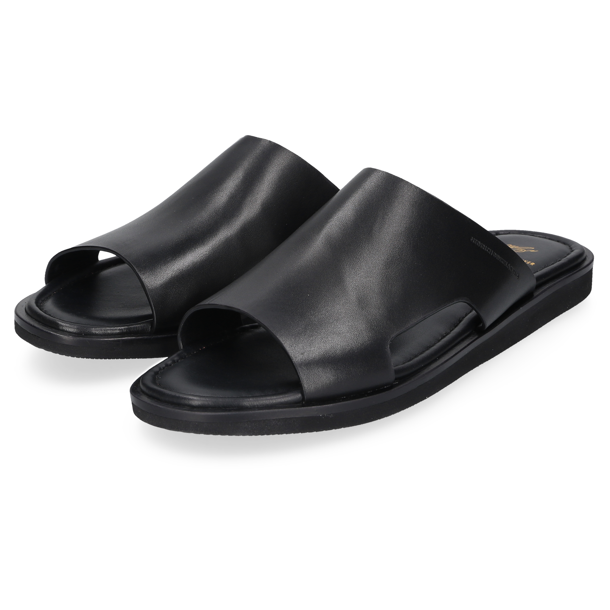 Heinrich Dinkelacker Herren Sandale Garda Plain Schwarz