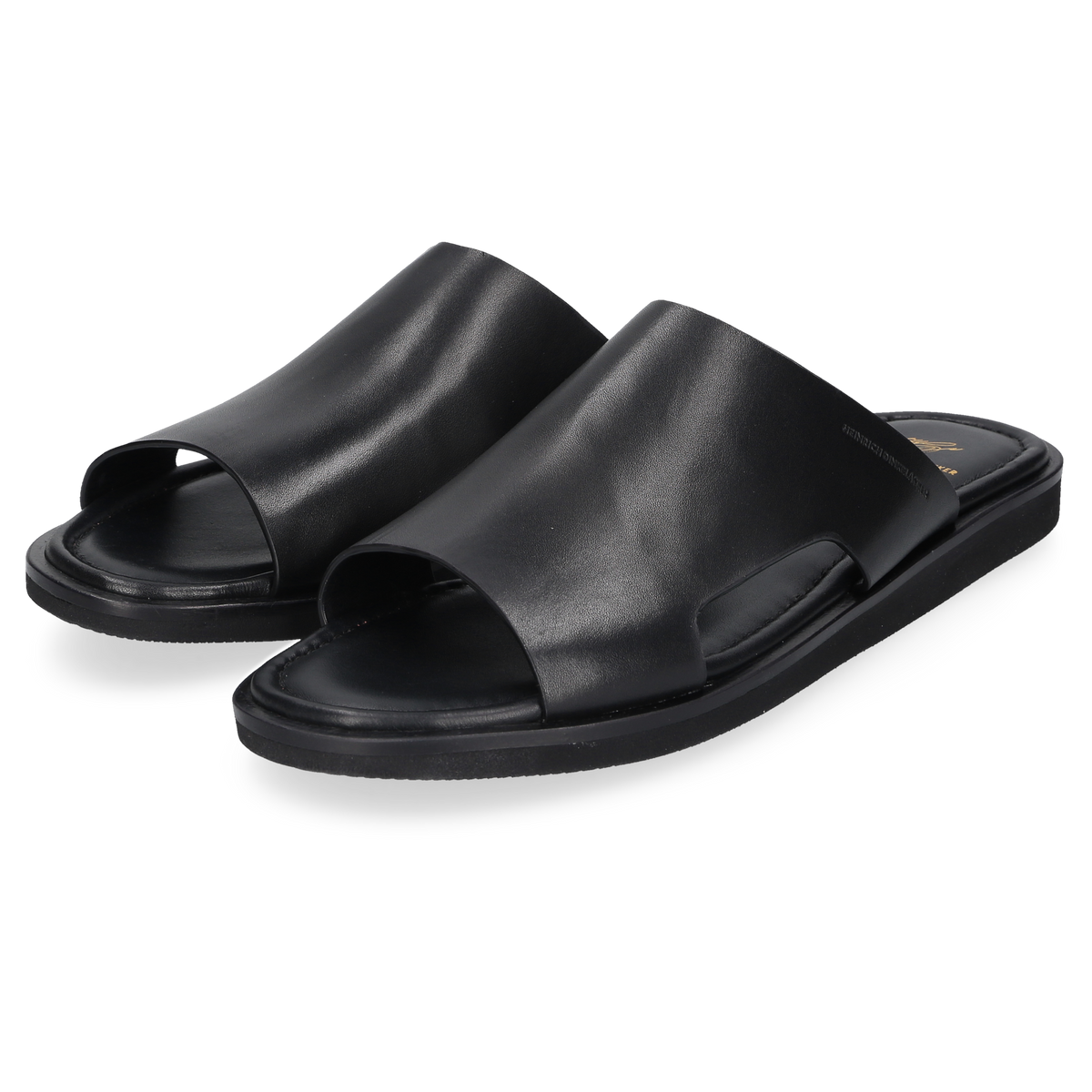 Heinrich Dinkelacker Herren Sandale Garda Plain Schwarz