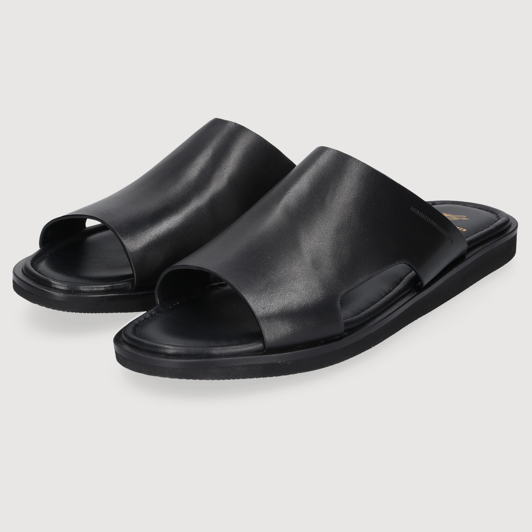 Heinrich Dinkelacker Herren Sandale Garda Plain Schwarz