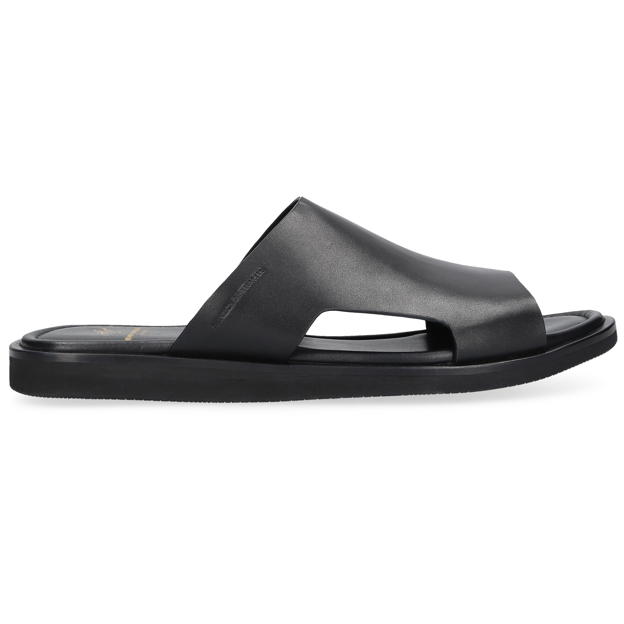 Heinrich Dinkelacker Herren Sandale Garda Plain Schwarz