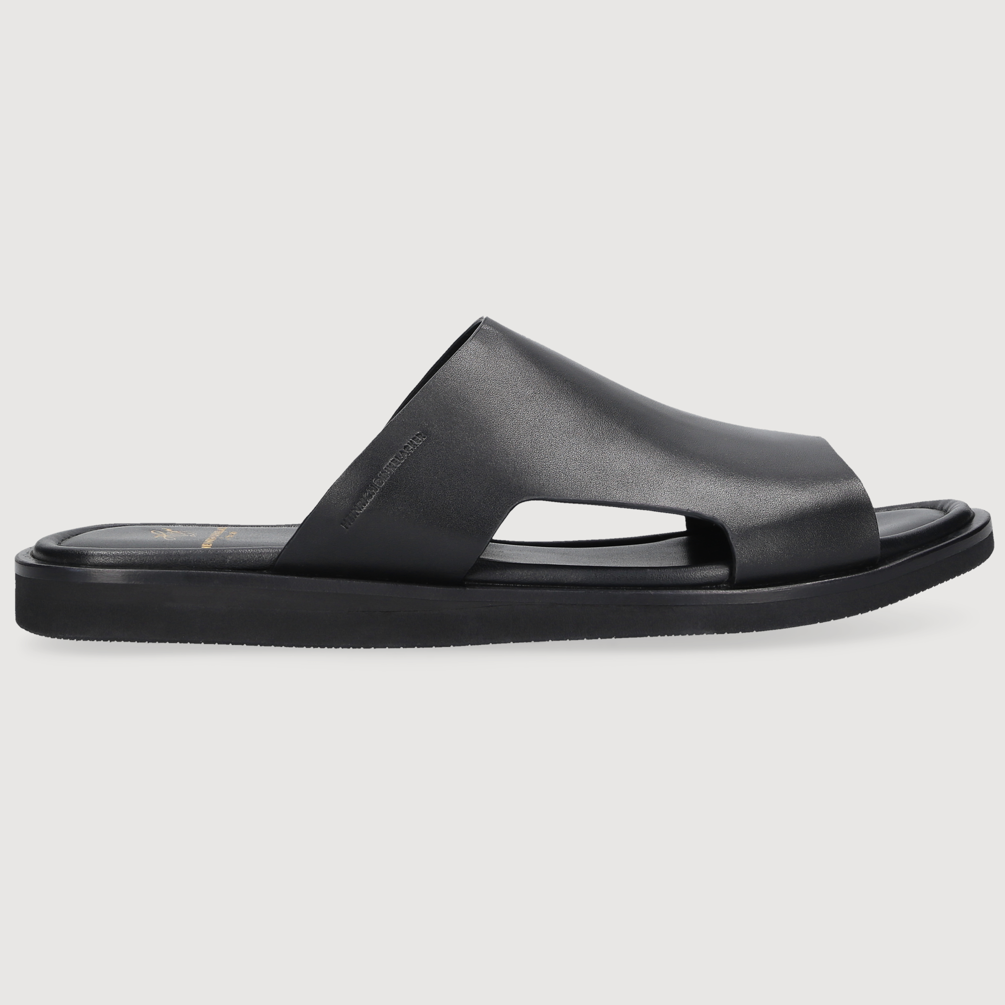 Heinrich Dinkelacker Herren Sandale Garda Plain Schwarz