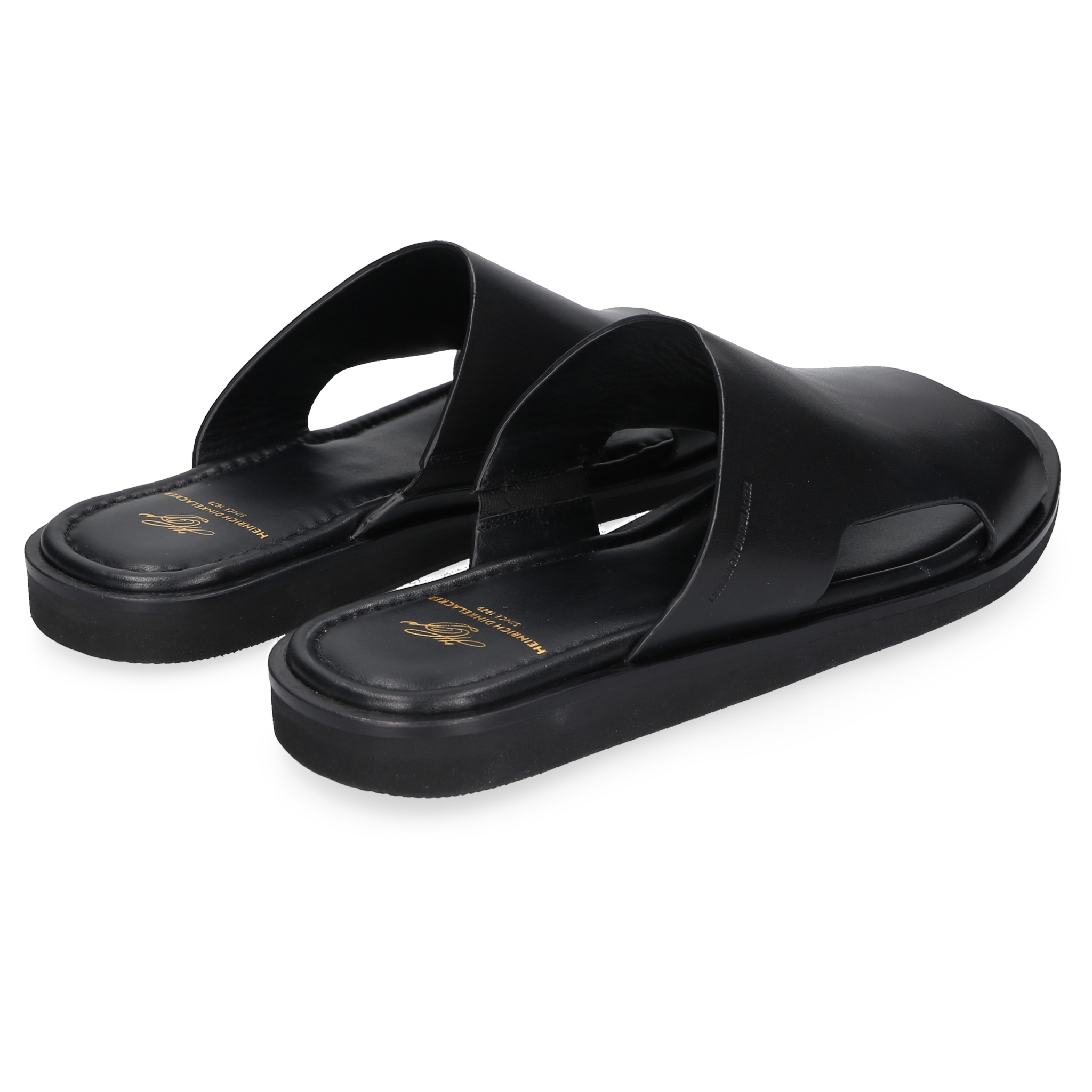 Heinrich Dinkelacker Herren Sandale Garda Plain Schwarz