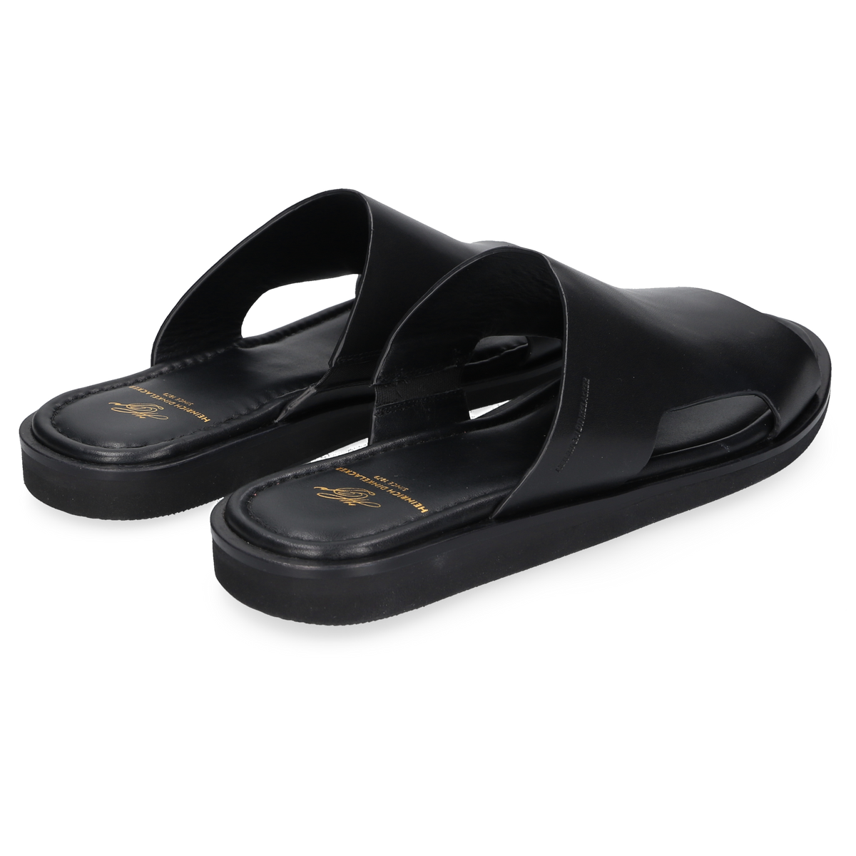 Heinrich Dinkelacker Herren Sandale Garda Plain Schwarz