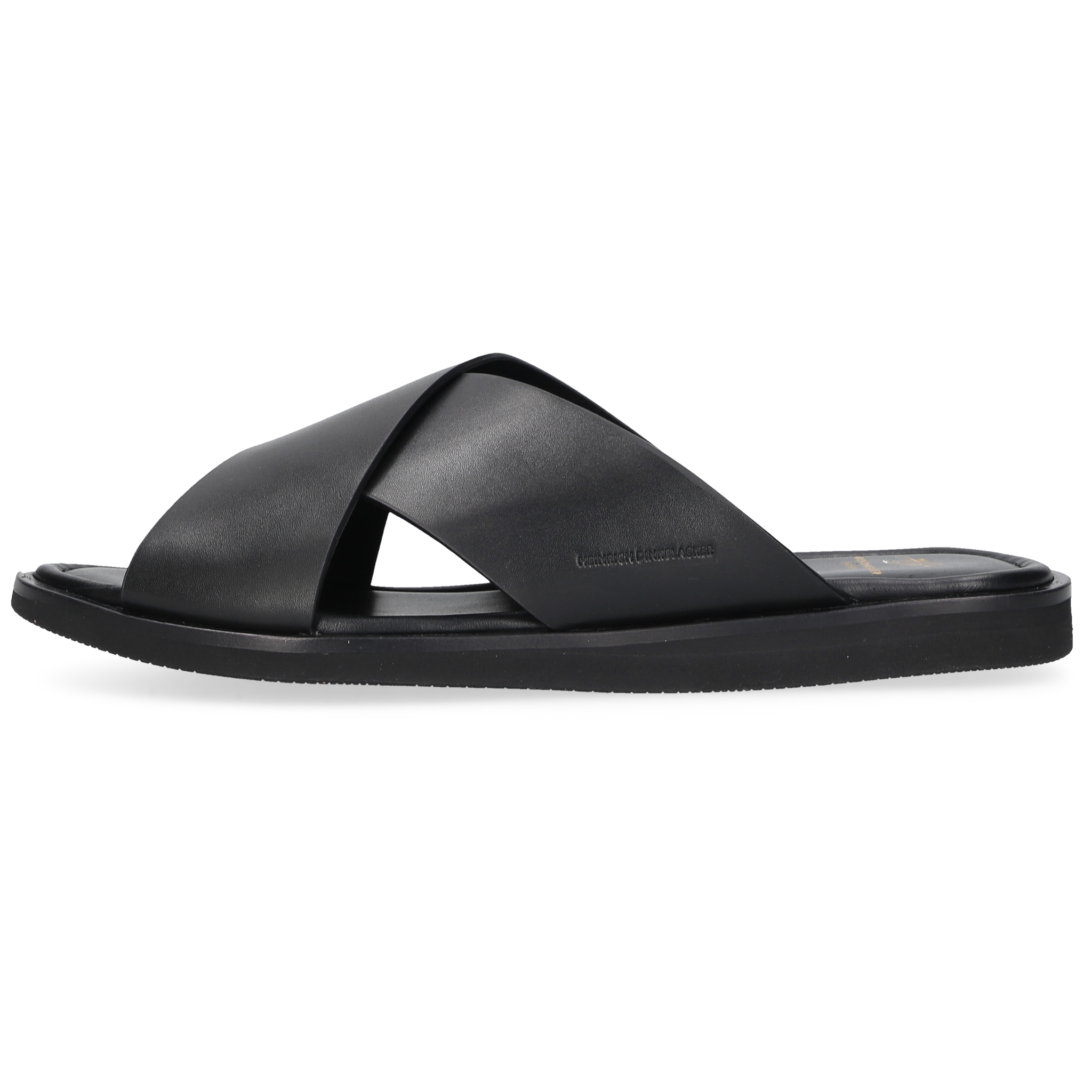 Heinrich Dinkelacker Herren Sandale Garda Plain Schwarz
